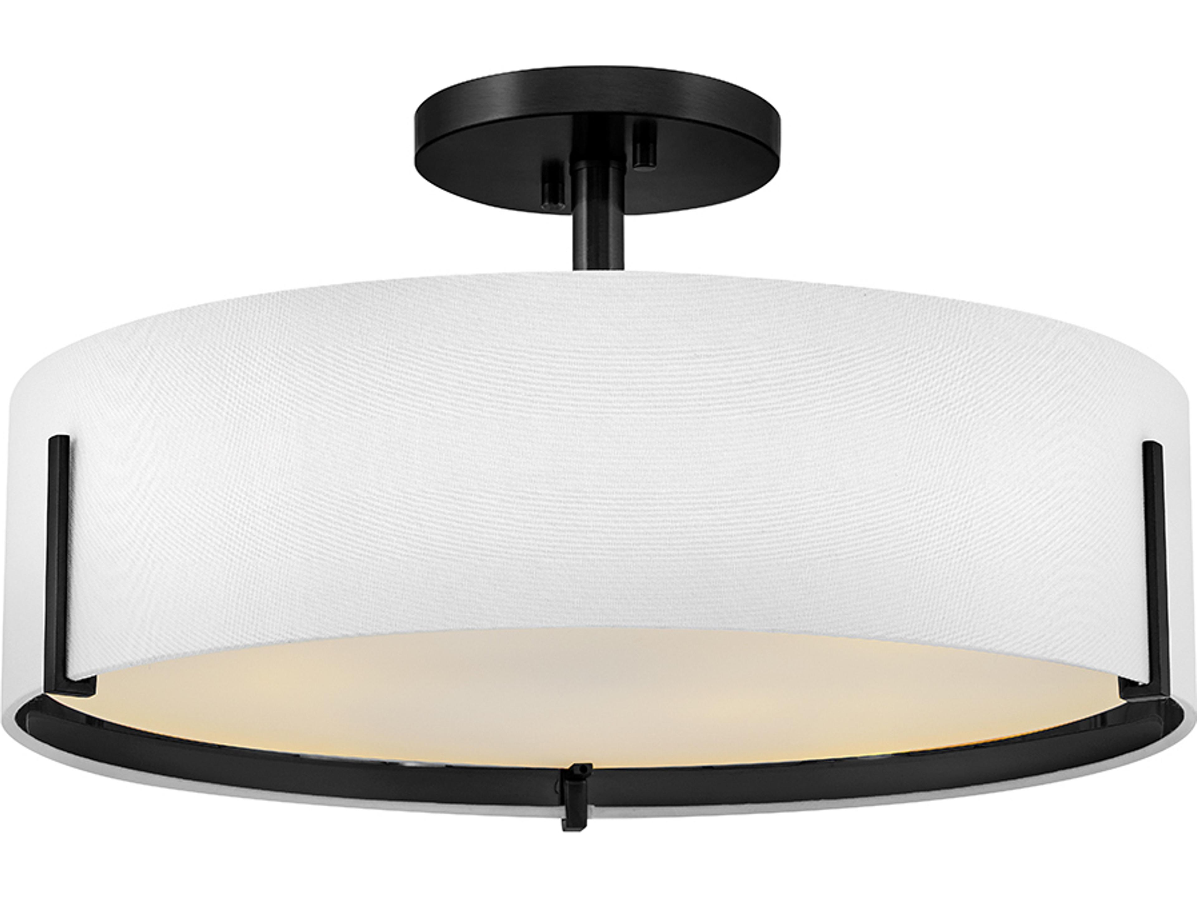Halle 4-Light Black Drum Semi Flush Mount