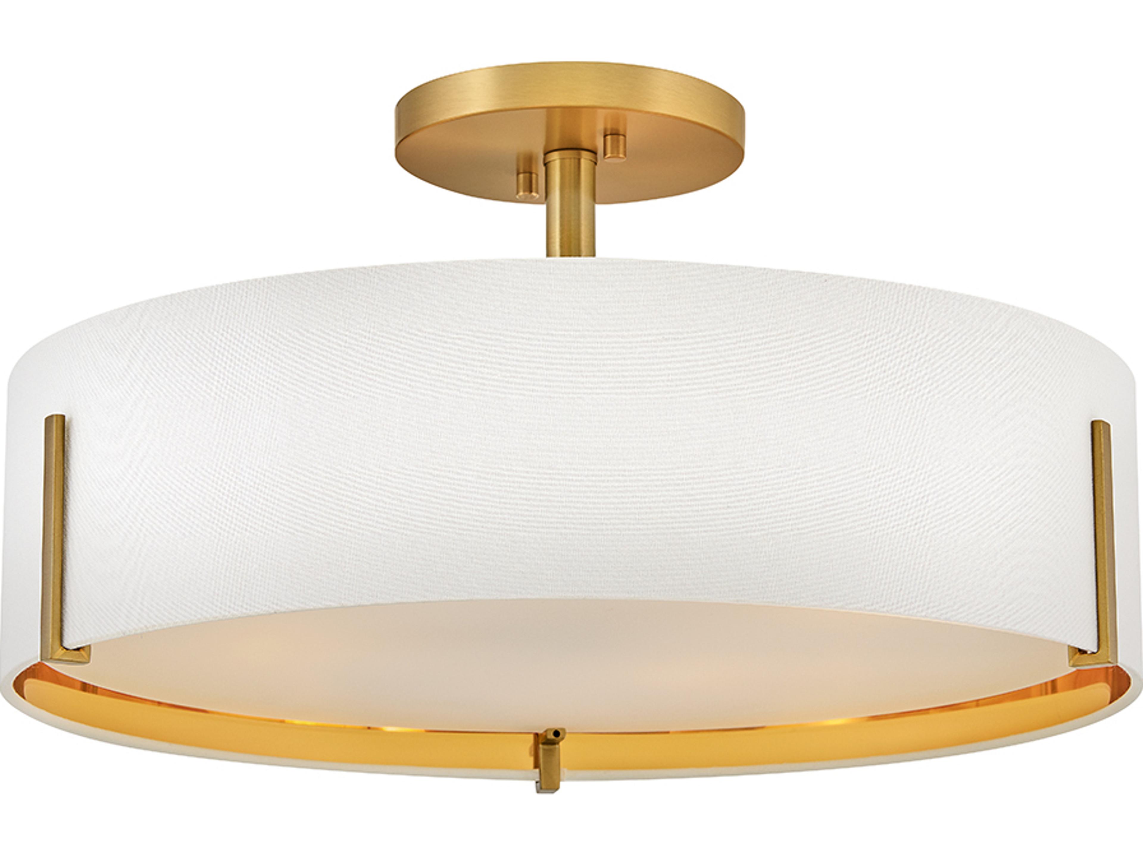 Halle 4-Light Lacquered Brass Drum Semi Flush Mount