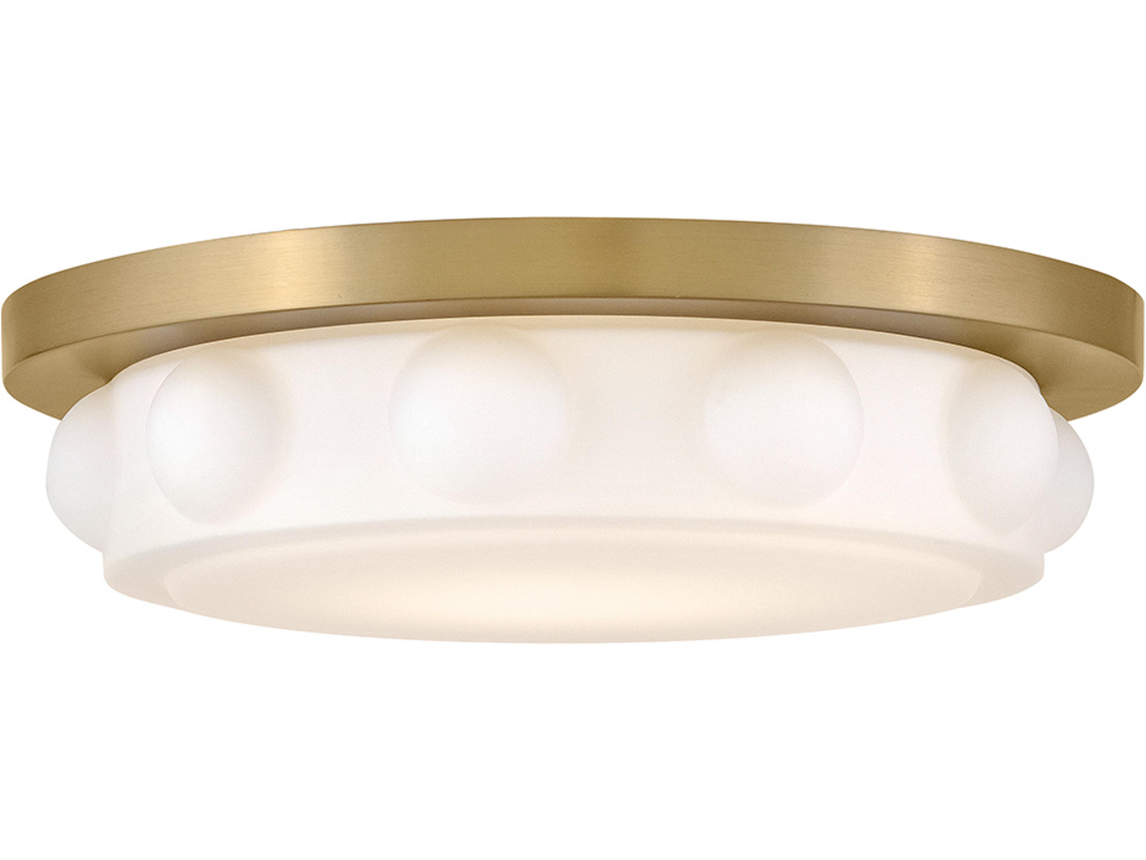 Zoey Lacquered Brass Round Flush Mount