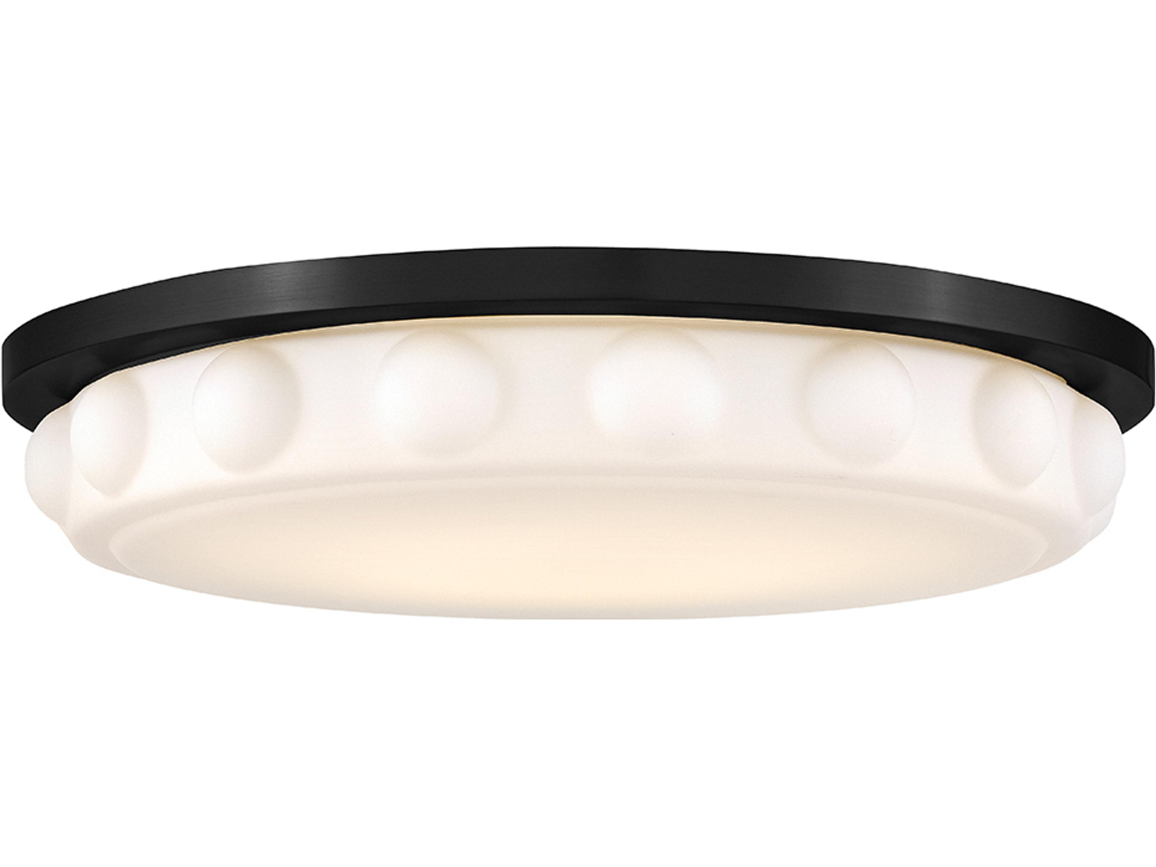 Zoey Black Round Flush Mount