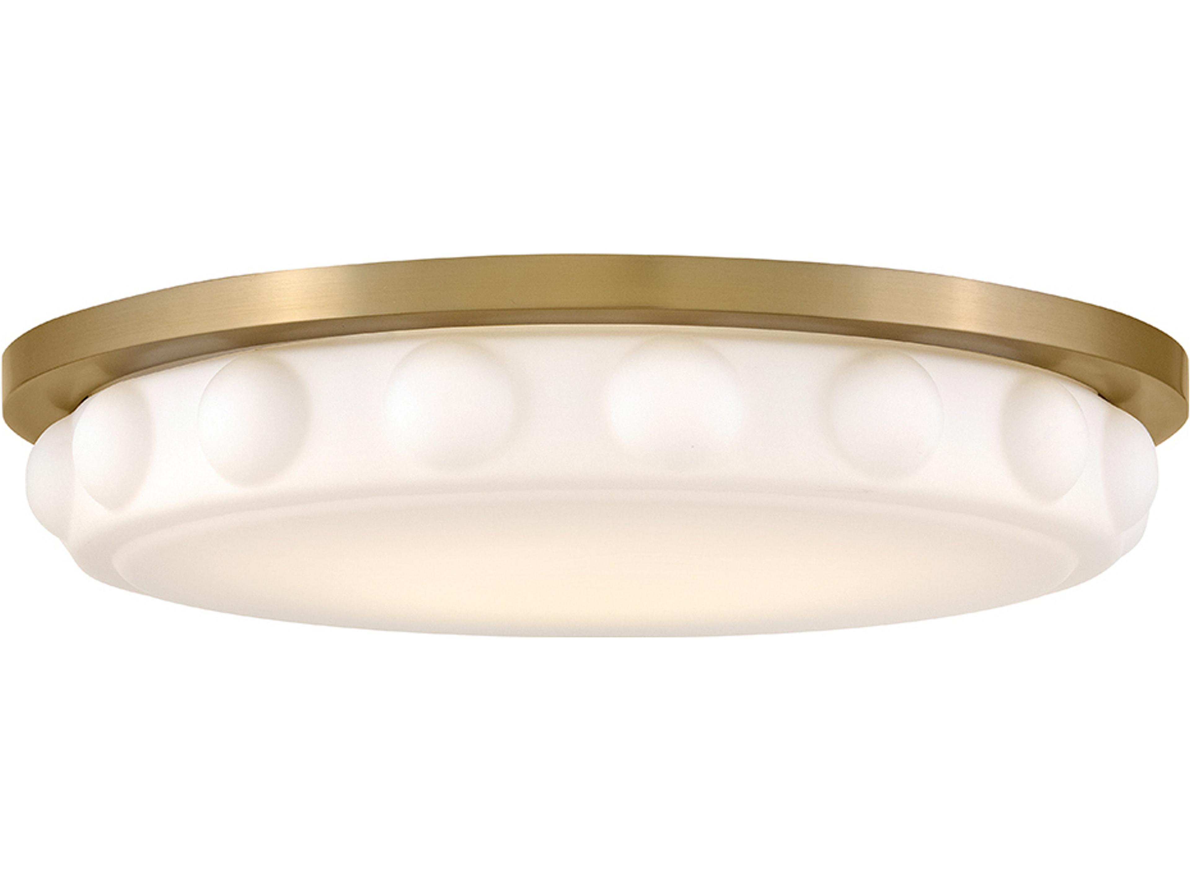 Zoey Lacquered Brass Round Flush Mount