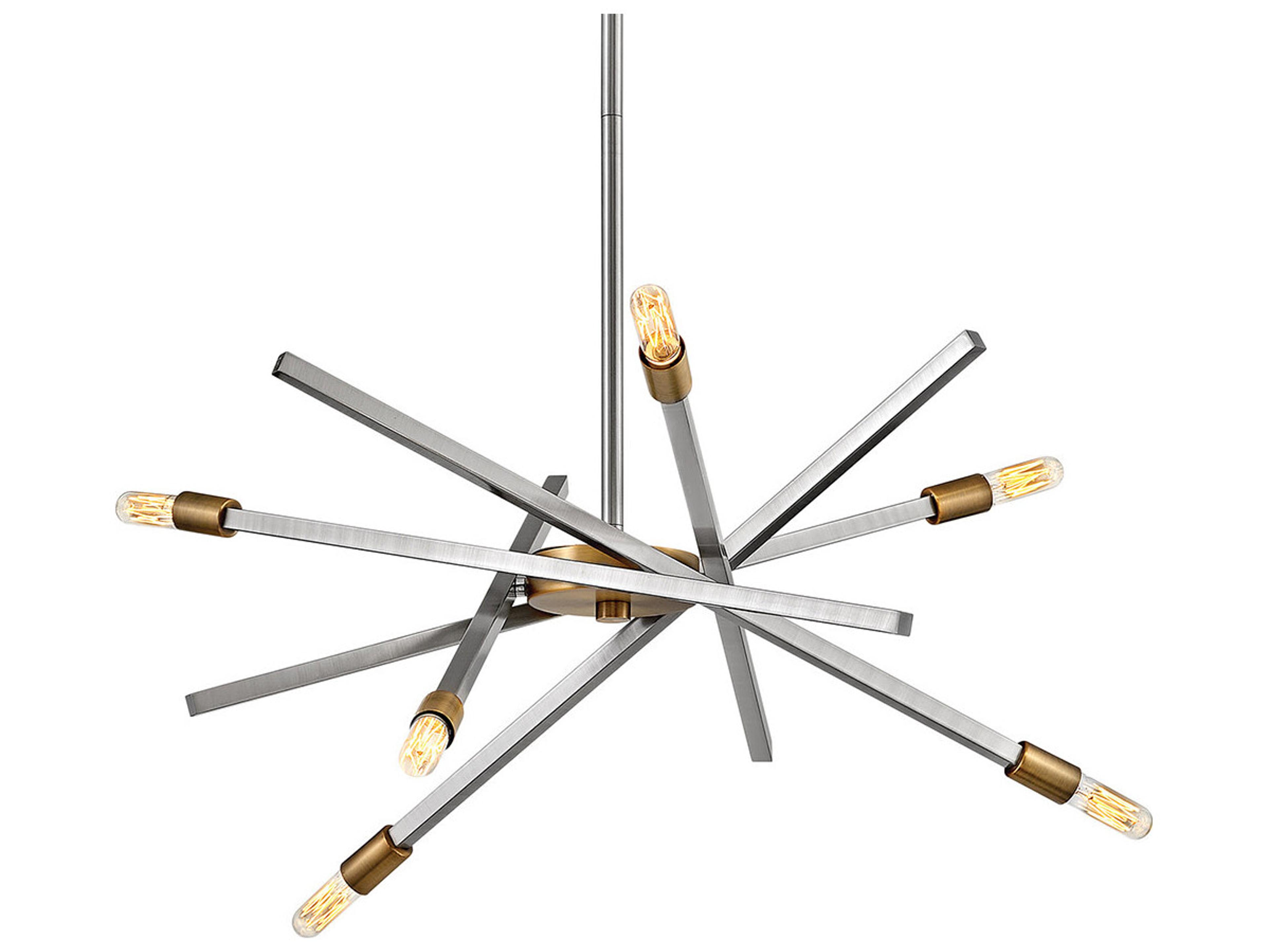 Hinkley Archer 6-Light Brushed Nickel Candelabra Sputnik Chandelier