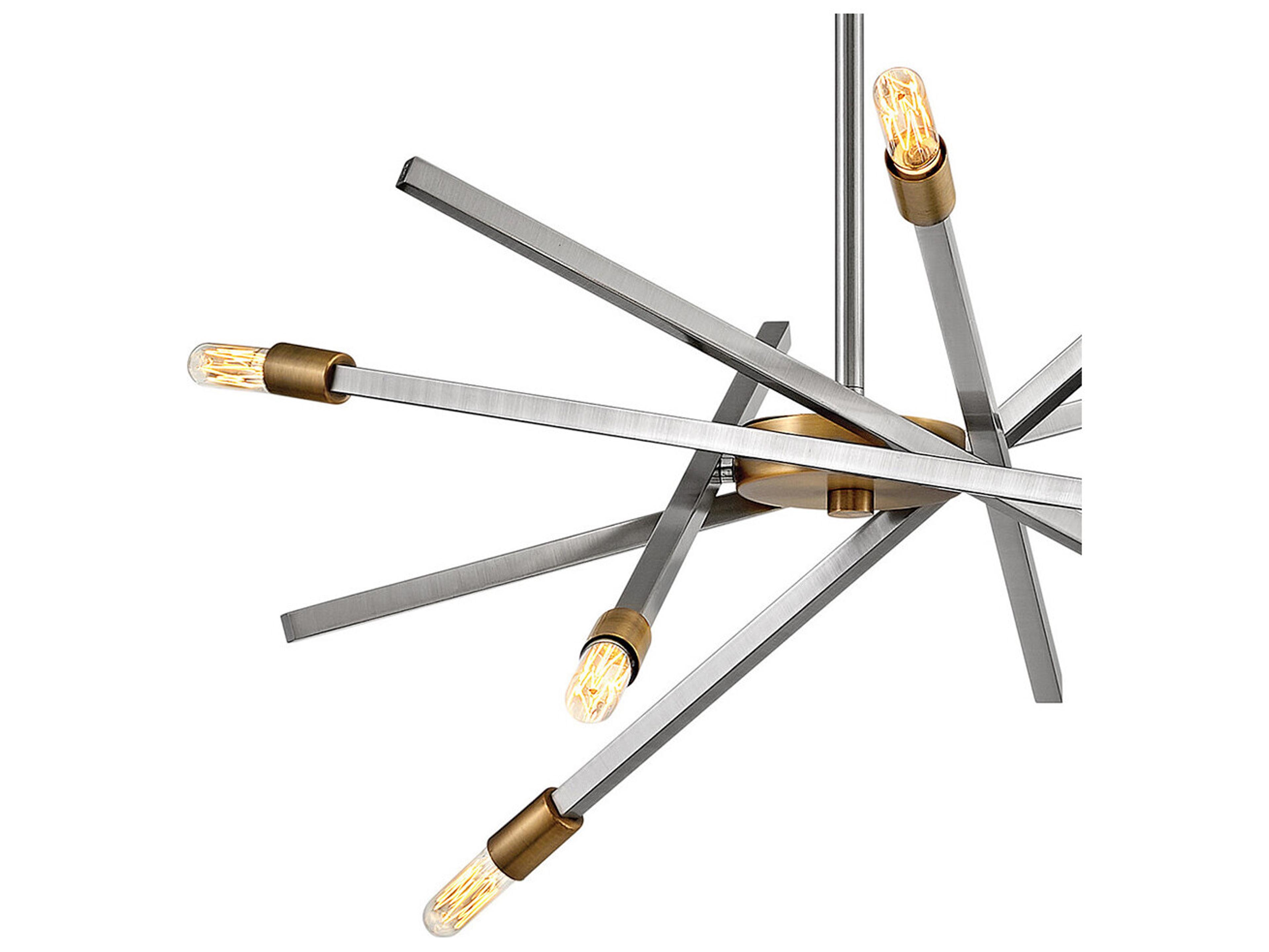 Hinkley Archer 6-Light Brushed Nickel Candelabra Sputnik Chandelier