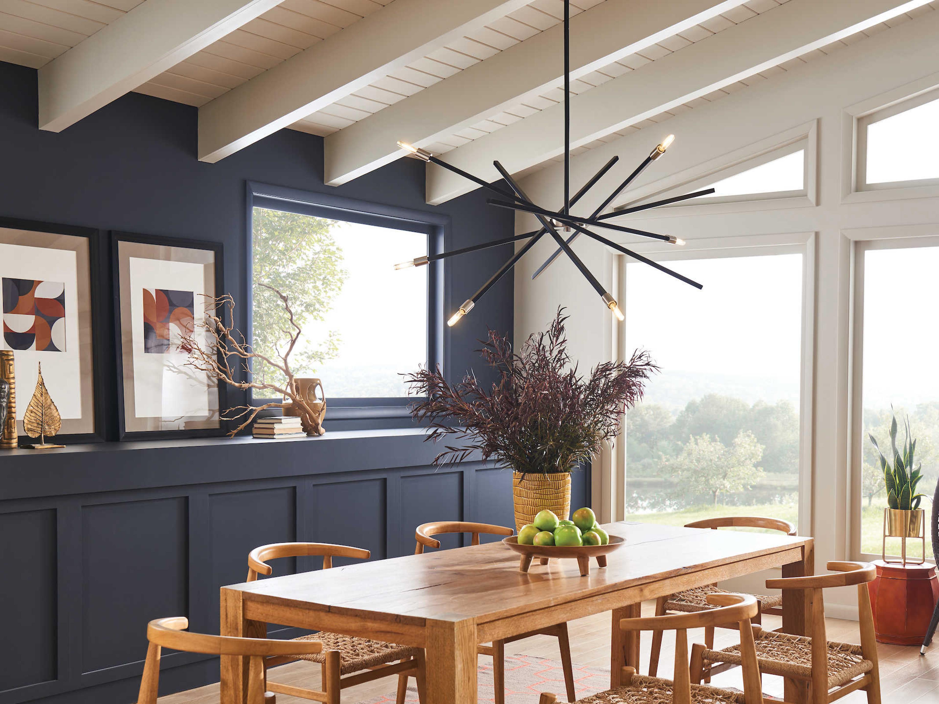 Hinkley Archer 6-Light Satin Black Candelabra Sputnik Chandelier