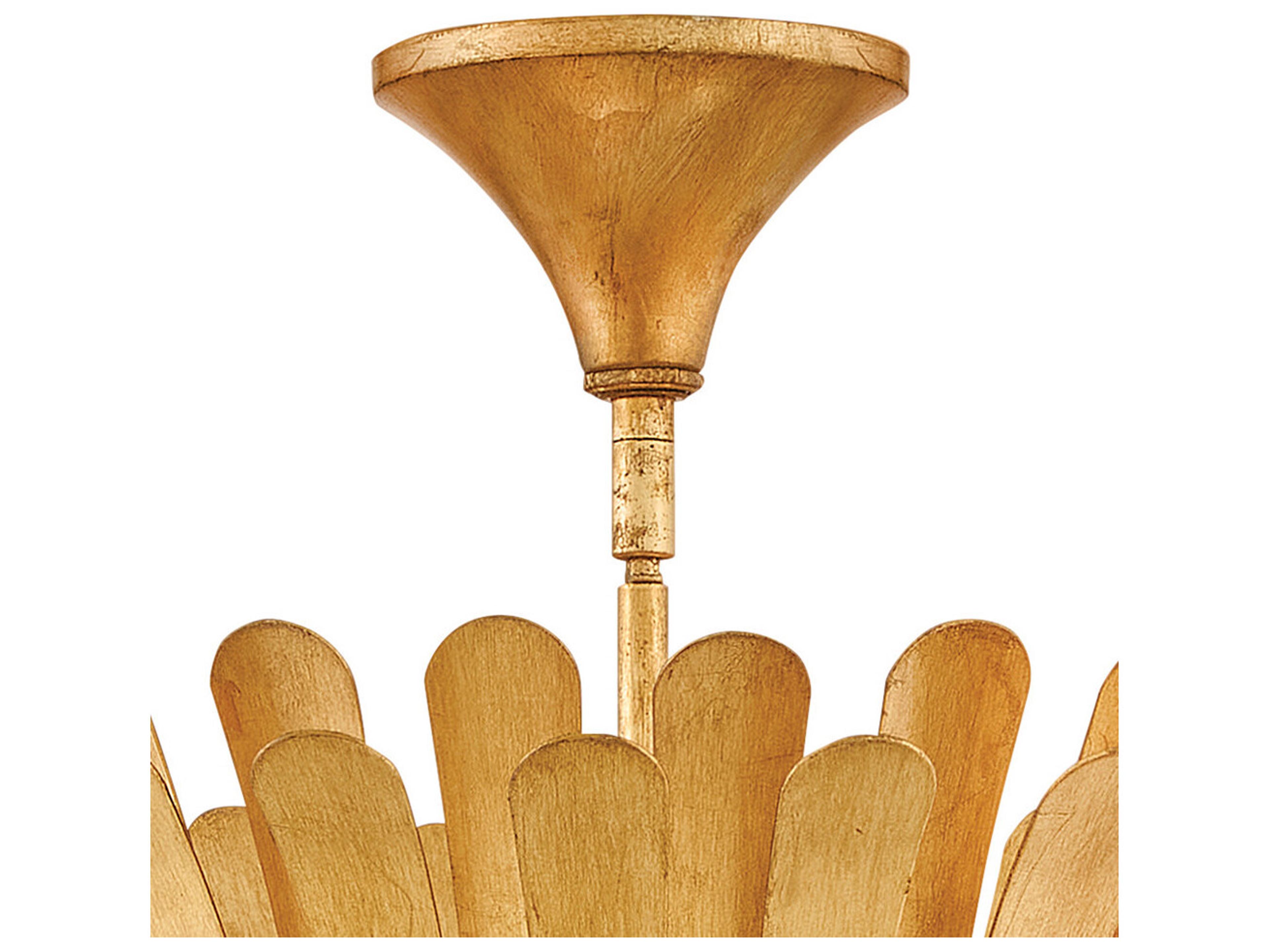 Hinkley Reina 3-Light Distressed Brass Semi Flush Mount