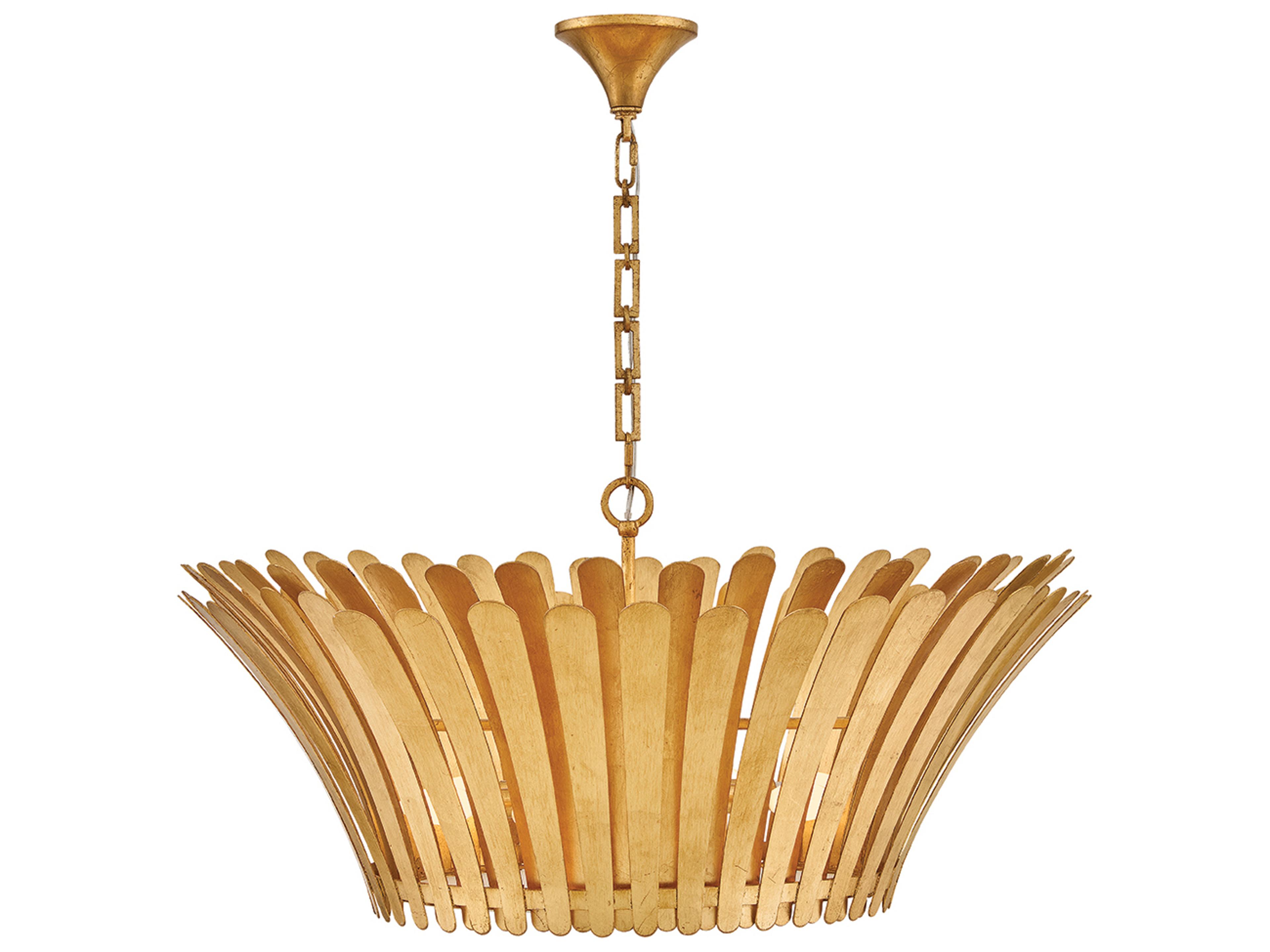 Reina 8-Light Distressed Brass Chandelier