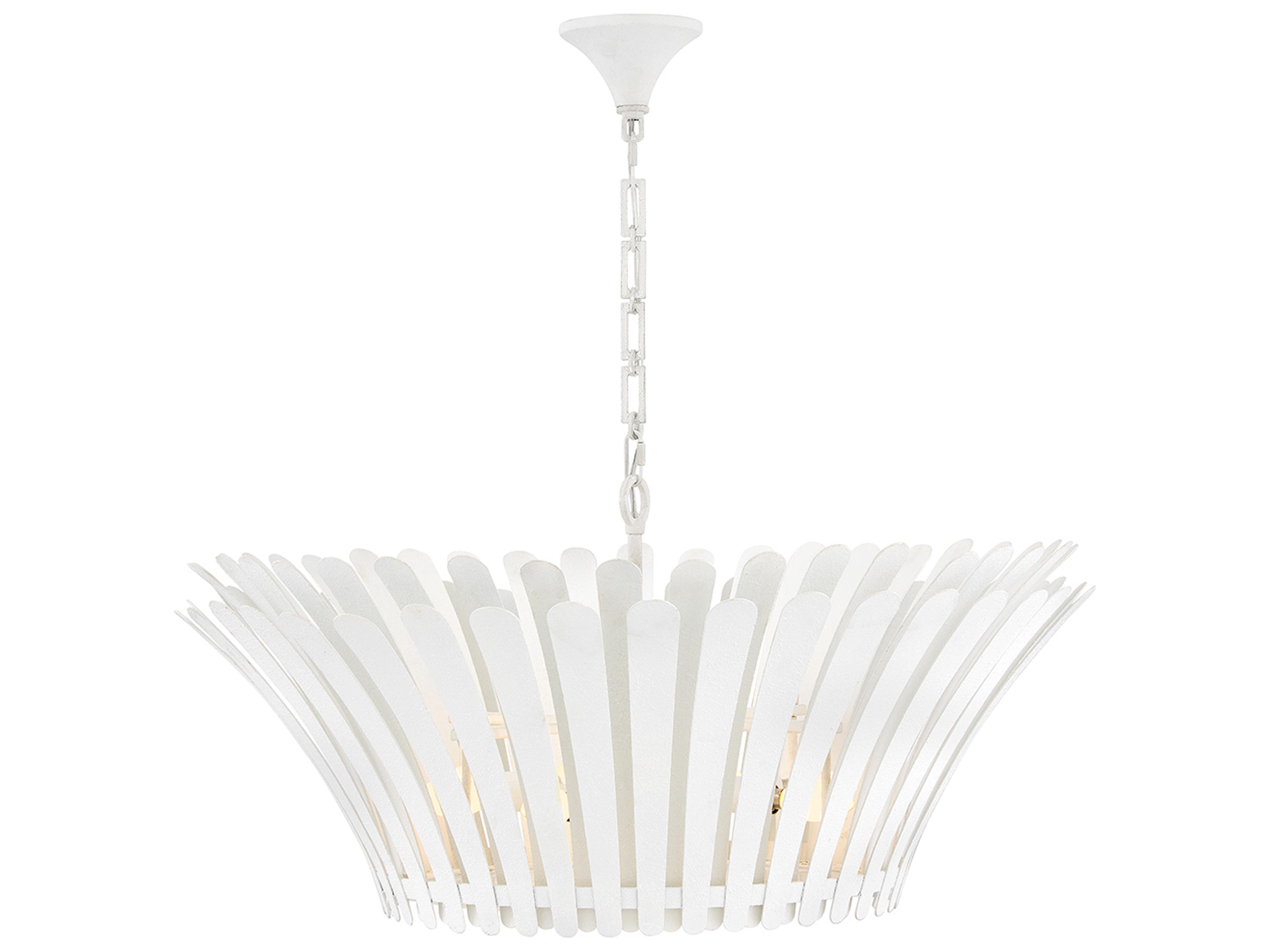 Reina 8-Light Textured Plaster White Chandelier