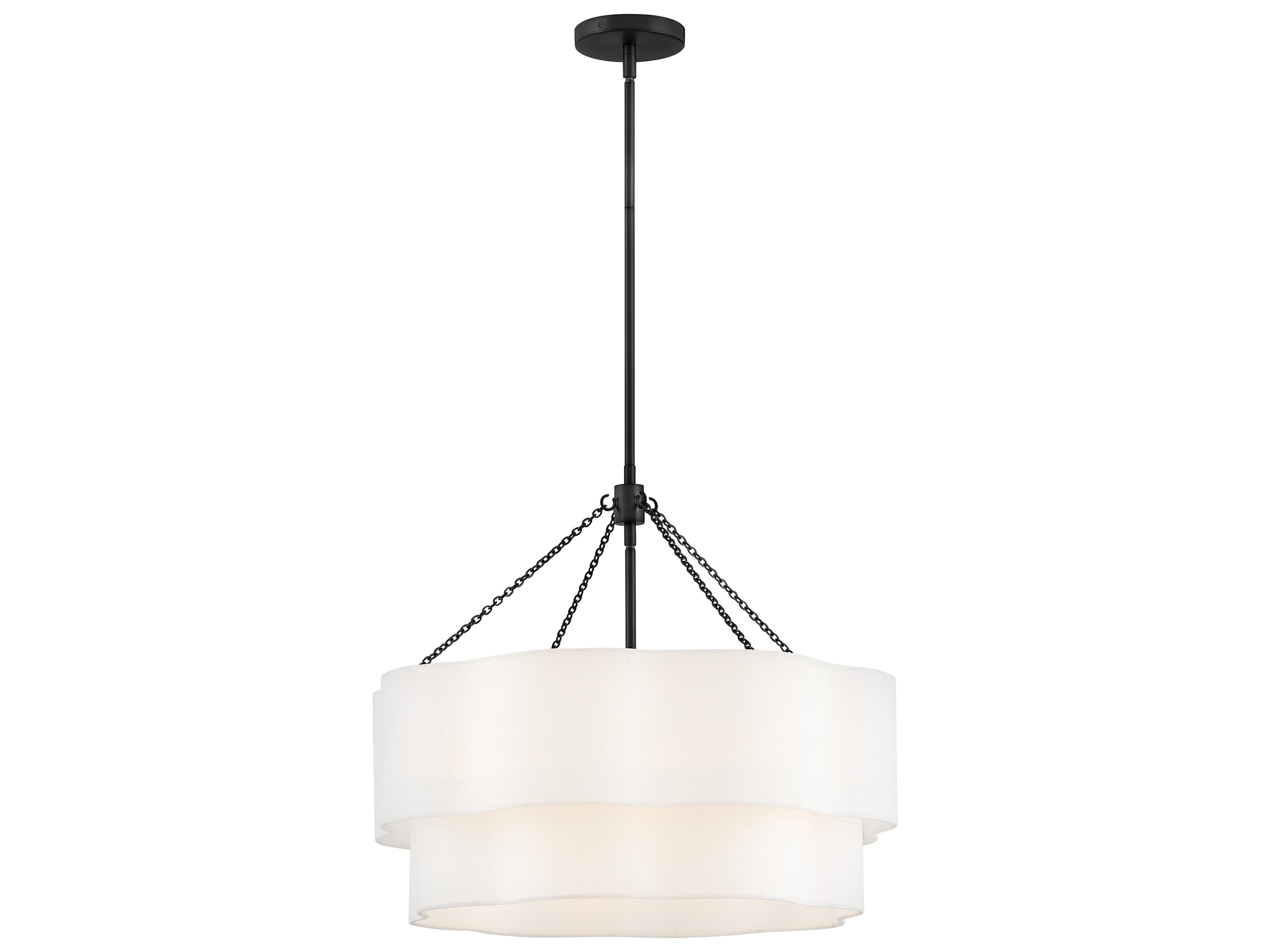 Gwen 5-Light Black Round Tiered Pendant