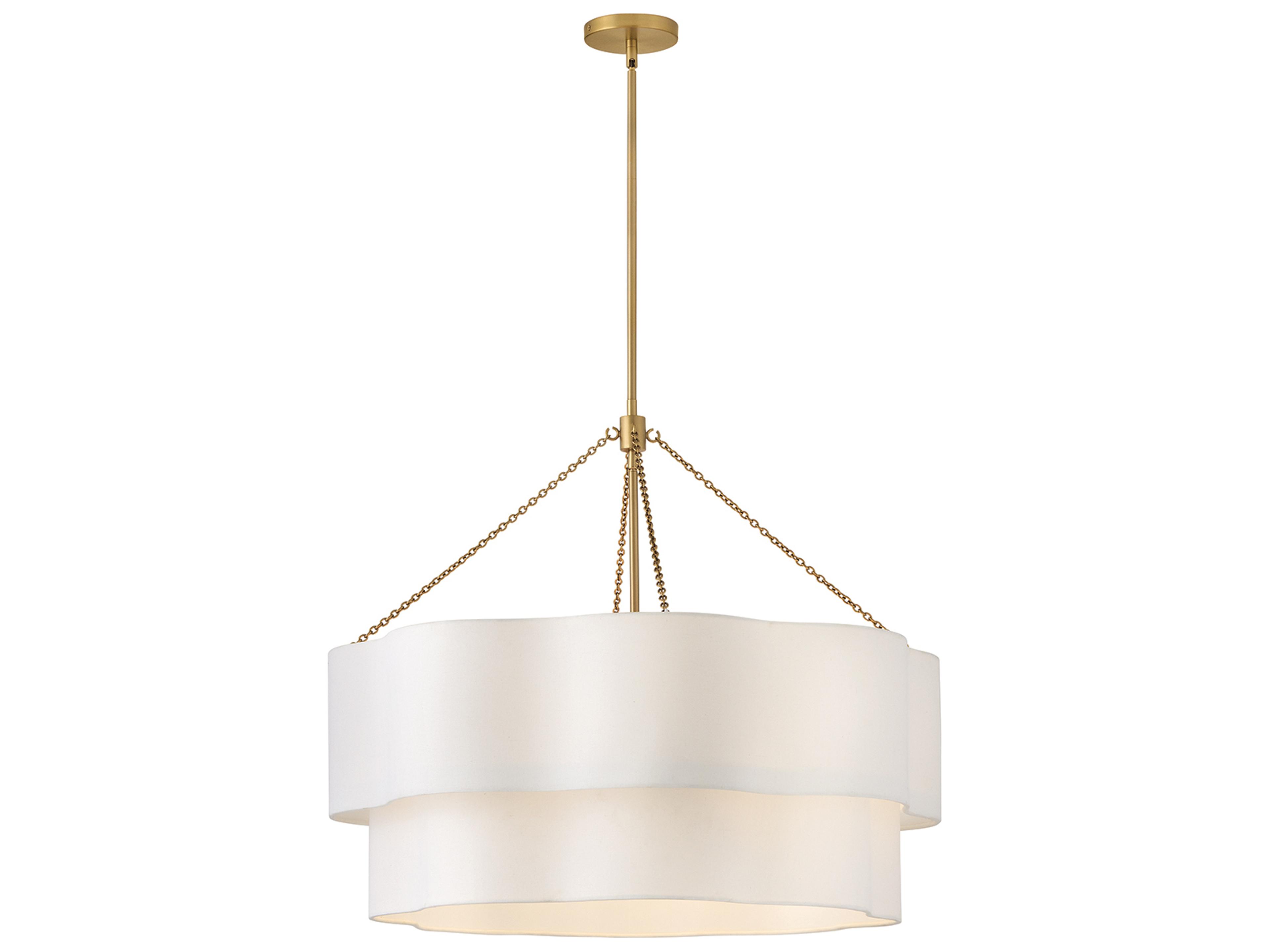 Gwen 8-Light Lacquered Brass Drum Tiered Chandelier