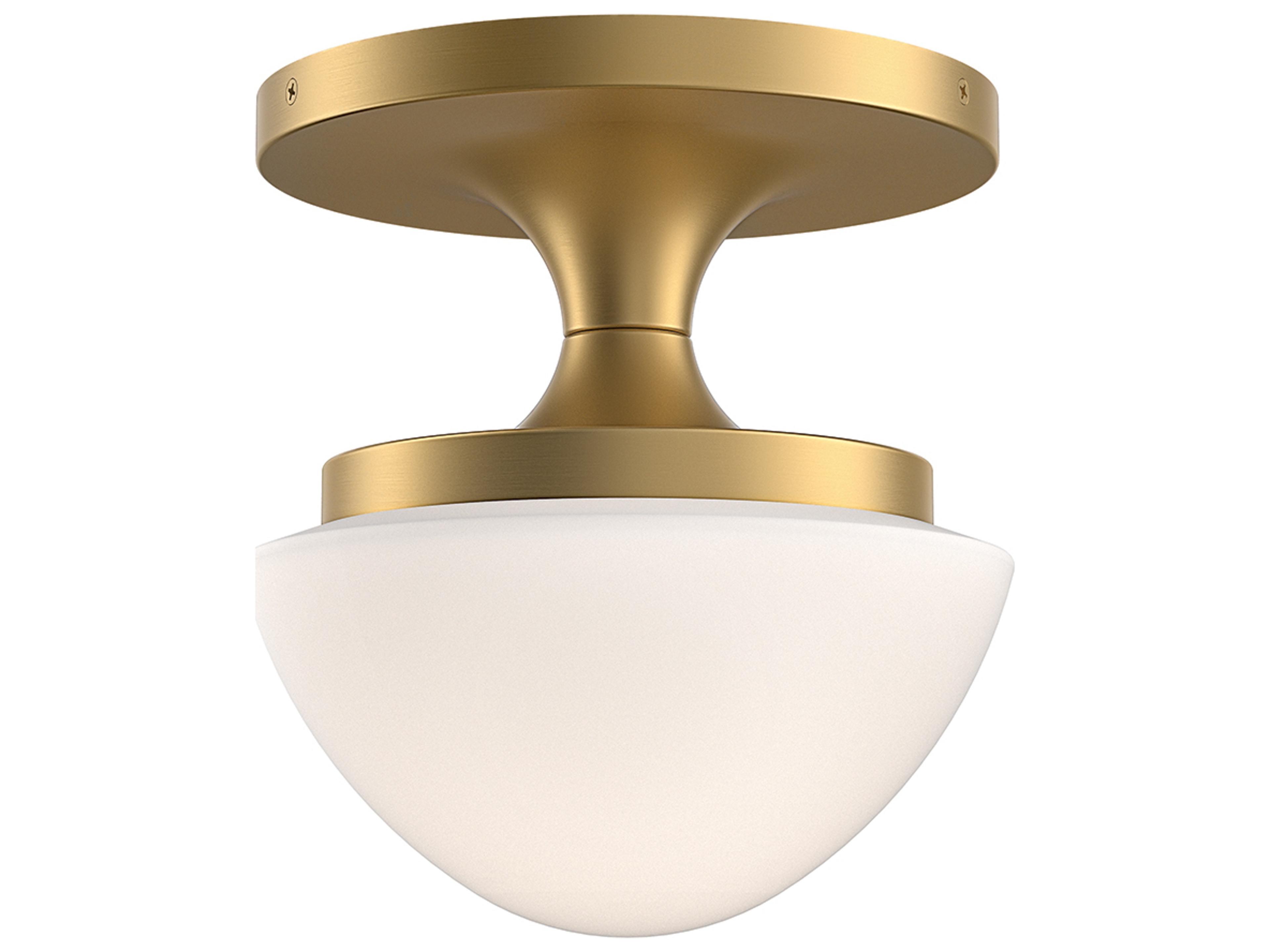 Knox 1-Light Lacquered Brass Bowl Semi Flush Mount