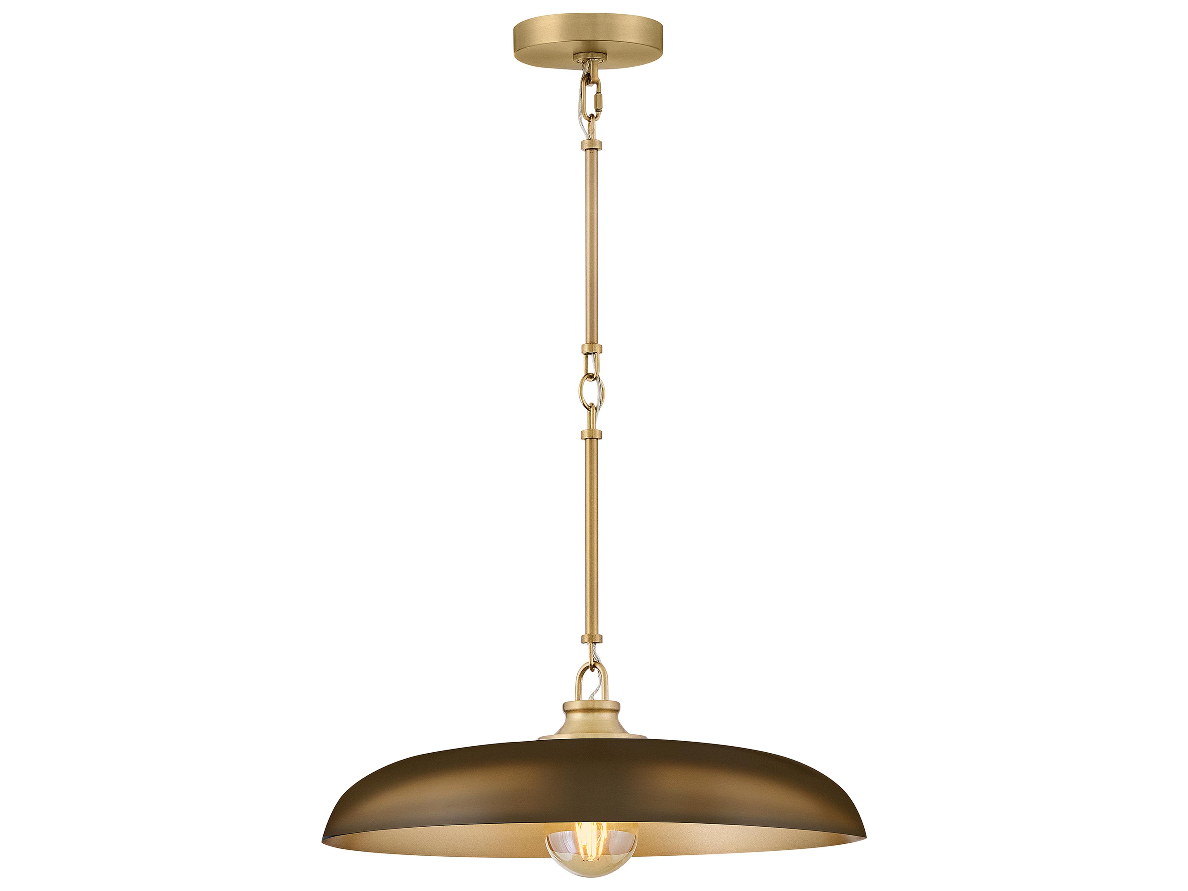Sadie 1-Light Lacquered Brass Heritage Bronze Round Pendant