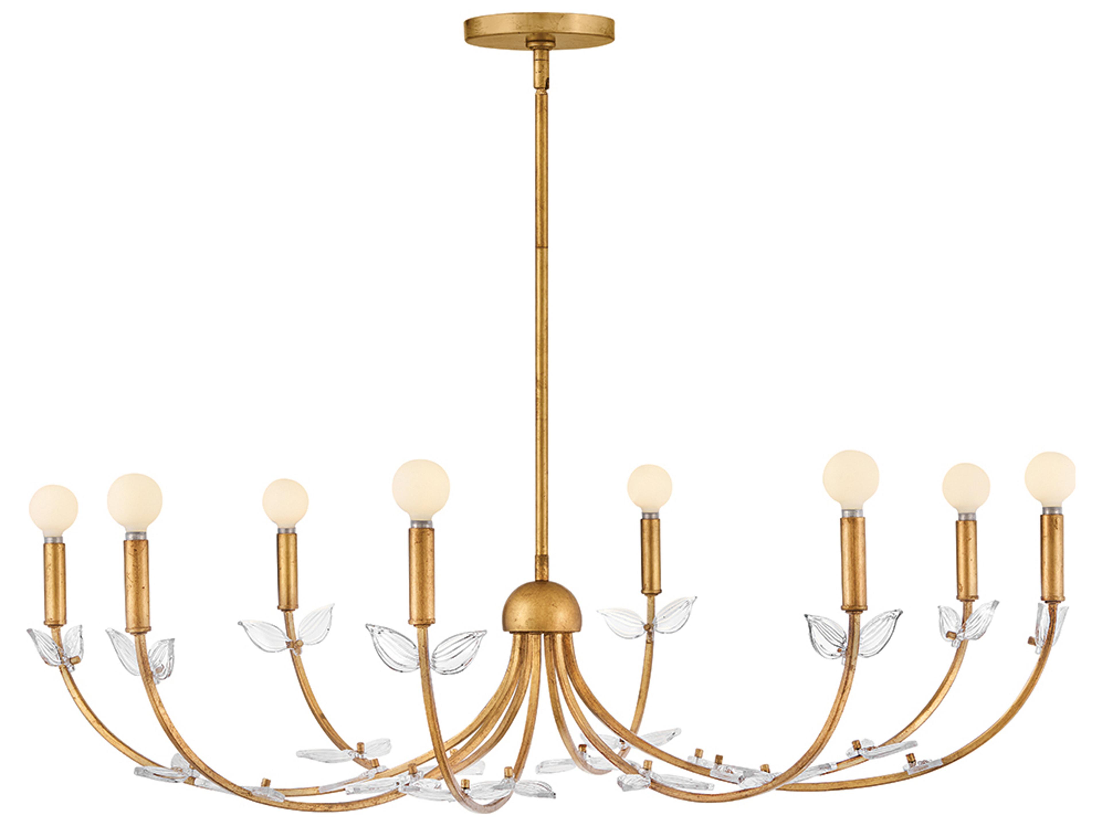 Aliso 8-Light Distressed Brass Candelabra Chandelier