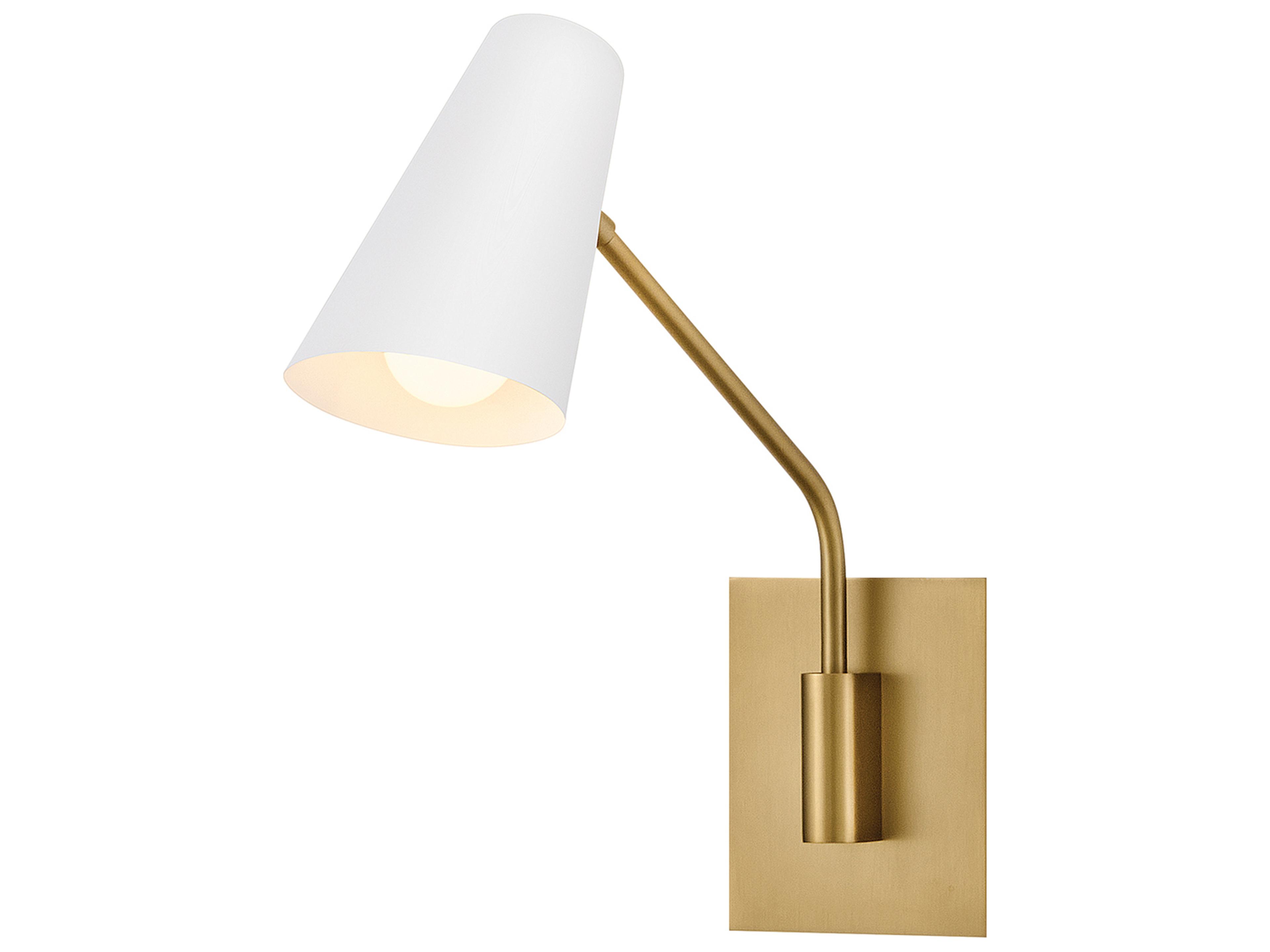 Bray 1-Light Lacquered Brass Chalk White Swing Wall Sconce