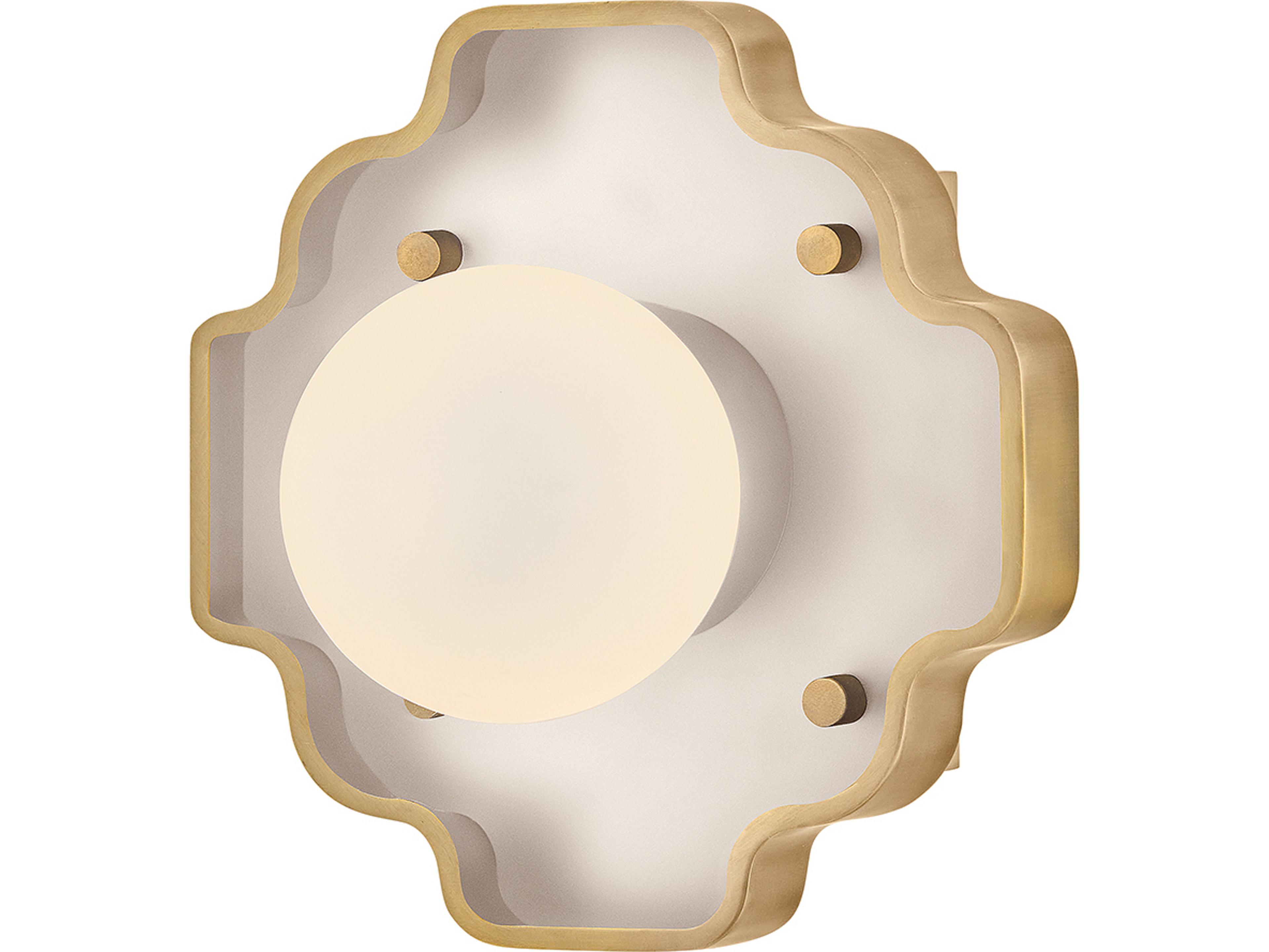 Howe 1-Light Light Taupe Heritage Brass White Wall Sconce
