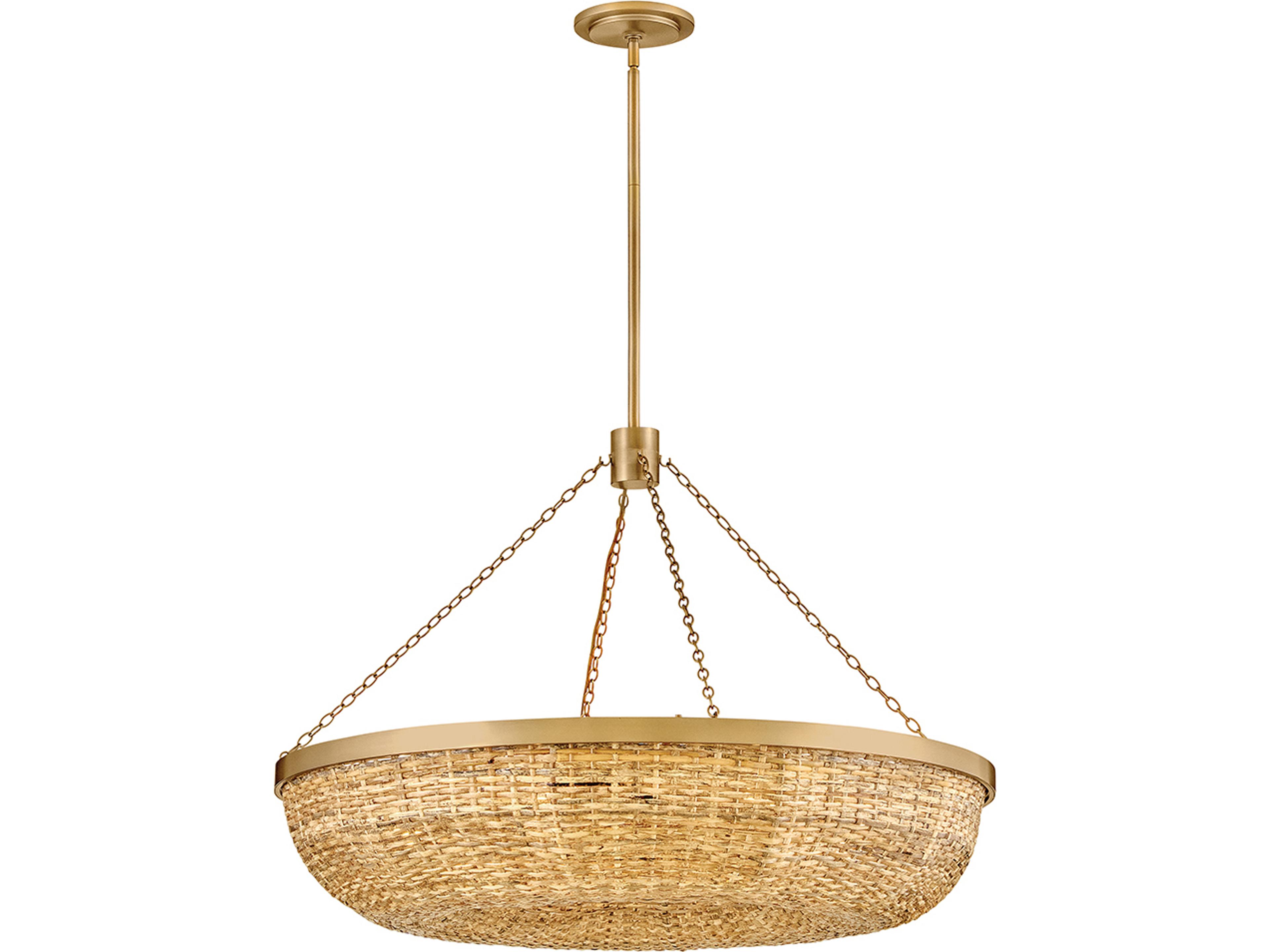 Sanibel 8-Light Lacquered Brass Natural Bowl Pendant