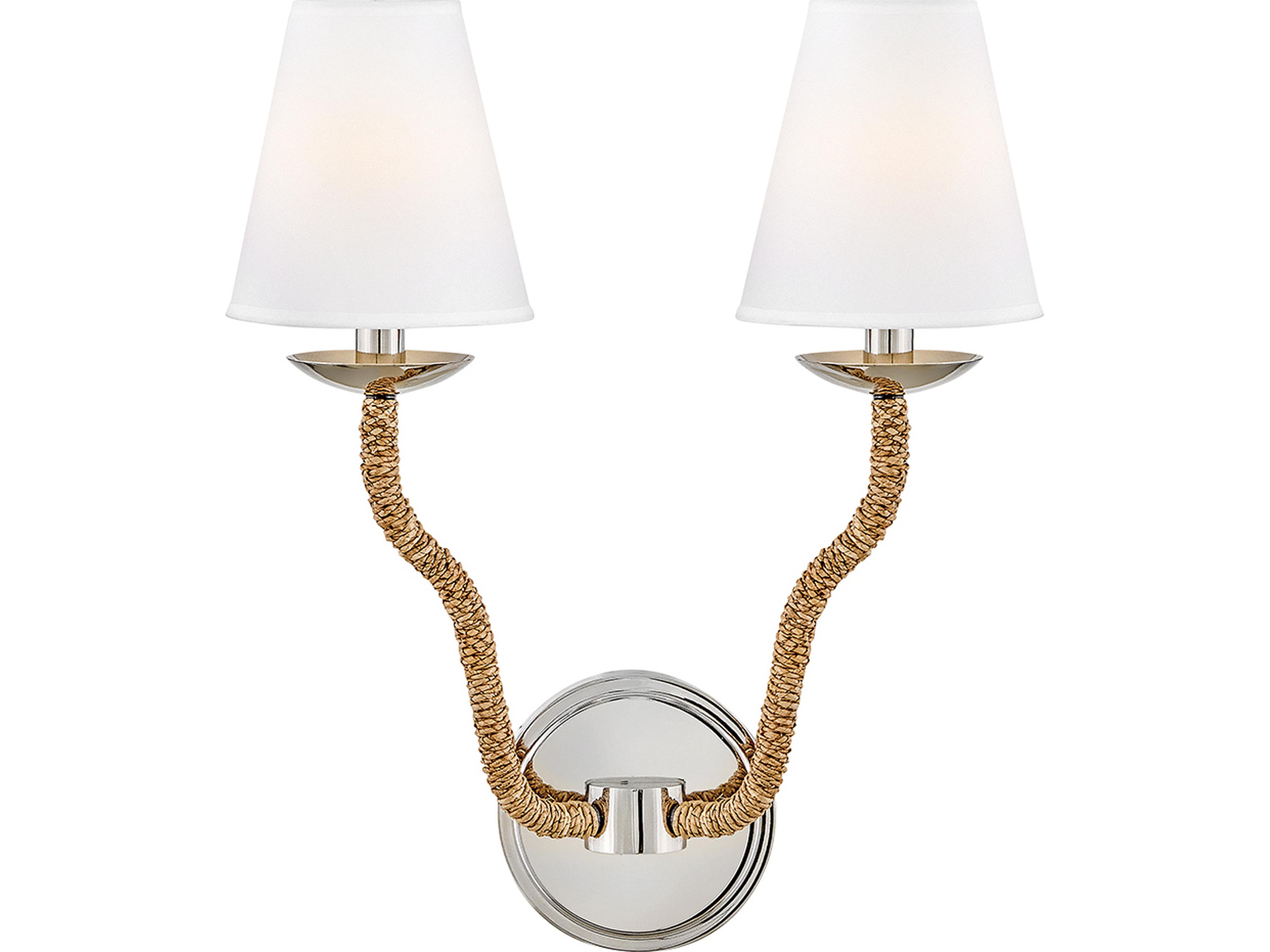 Harwich 2-Light Polished Nickel Natural Brown Wall Sconce