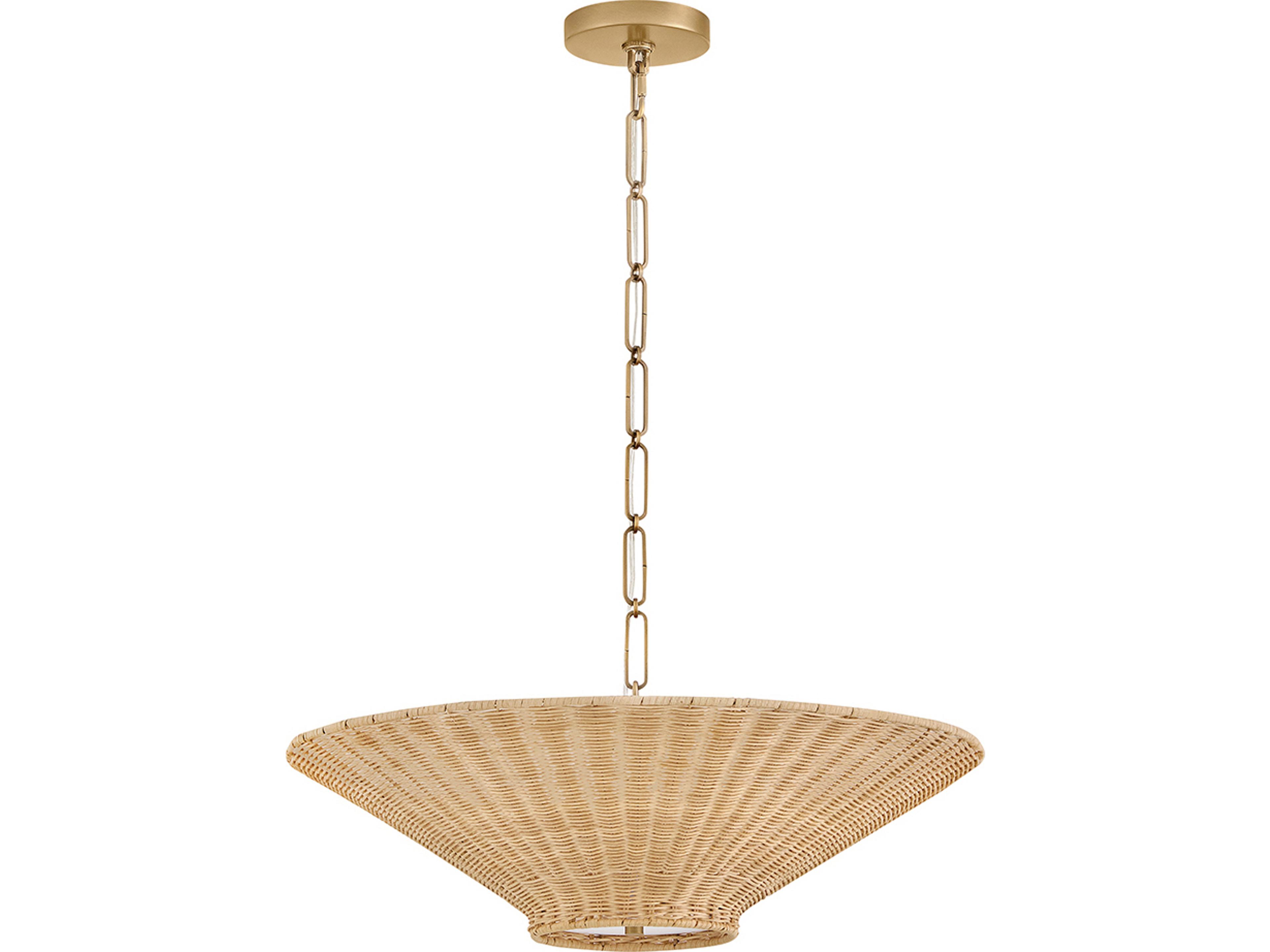 Delia 4-Light Heritage Brass Pendant