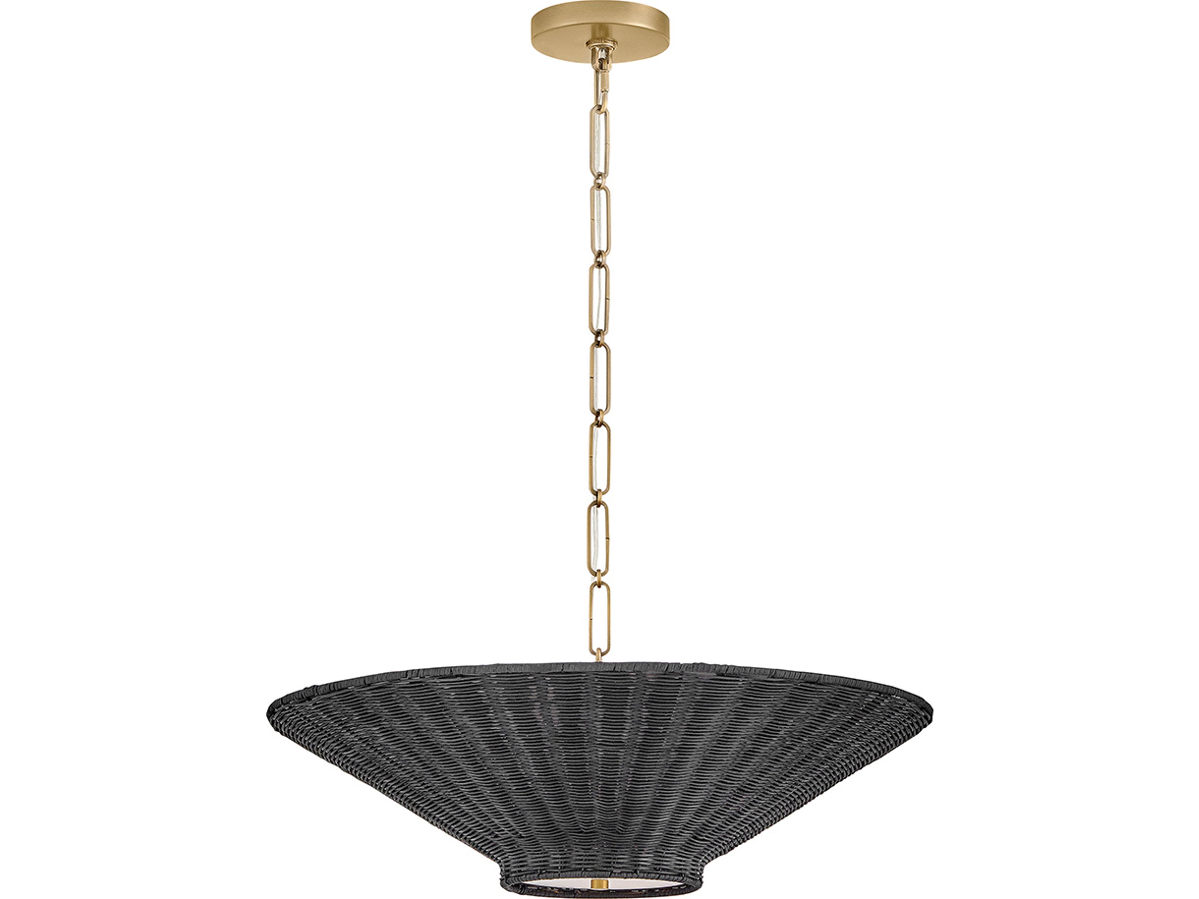 Delia 4-Light Lacquered Brass Black Pendant