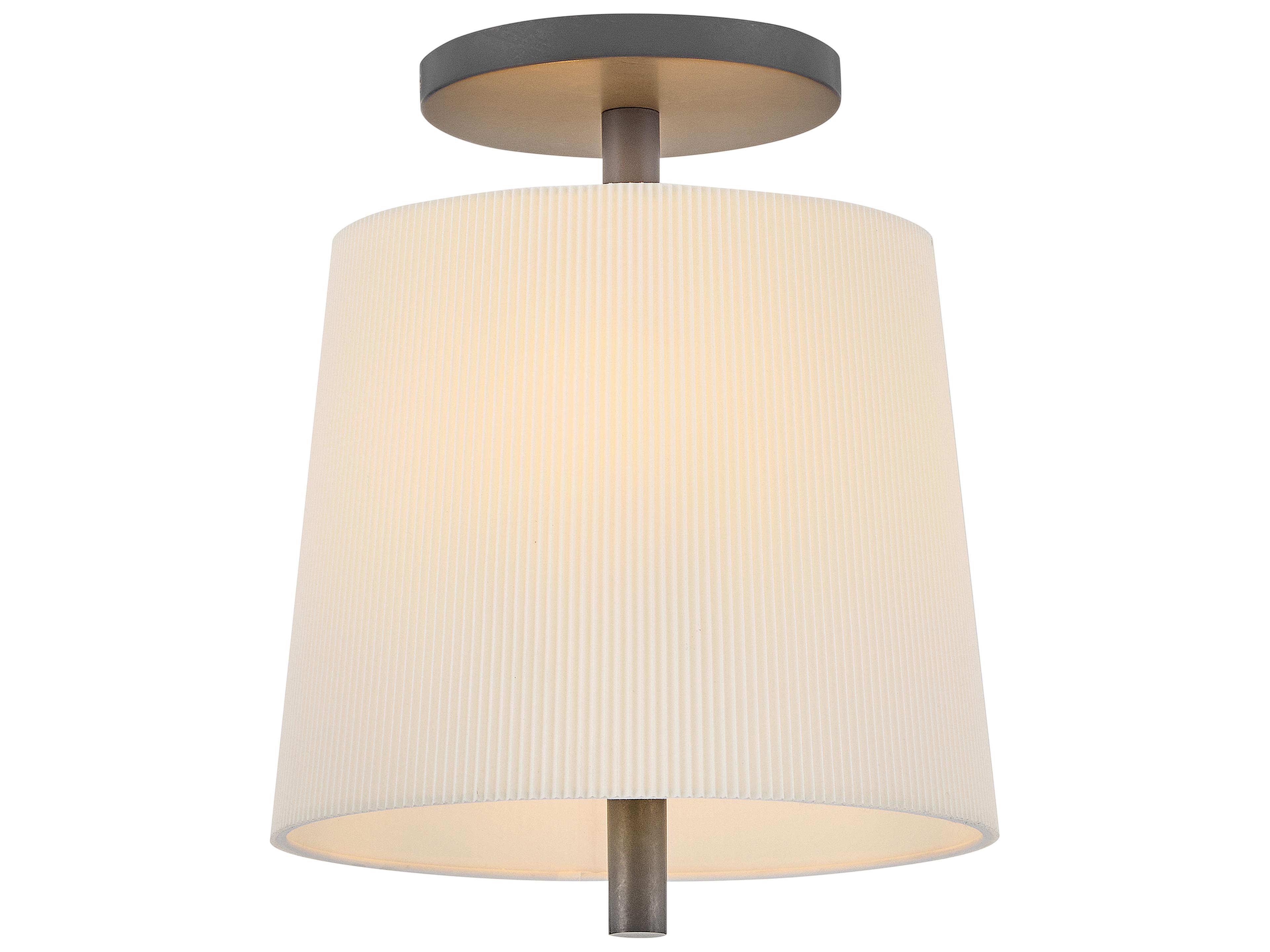 Clive 3-Light Slate Bronze Drum Semi Flush Mount