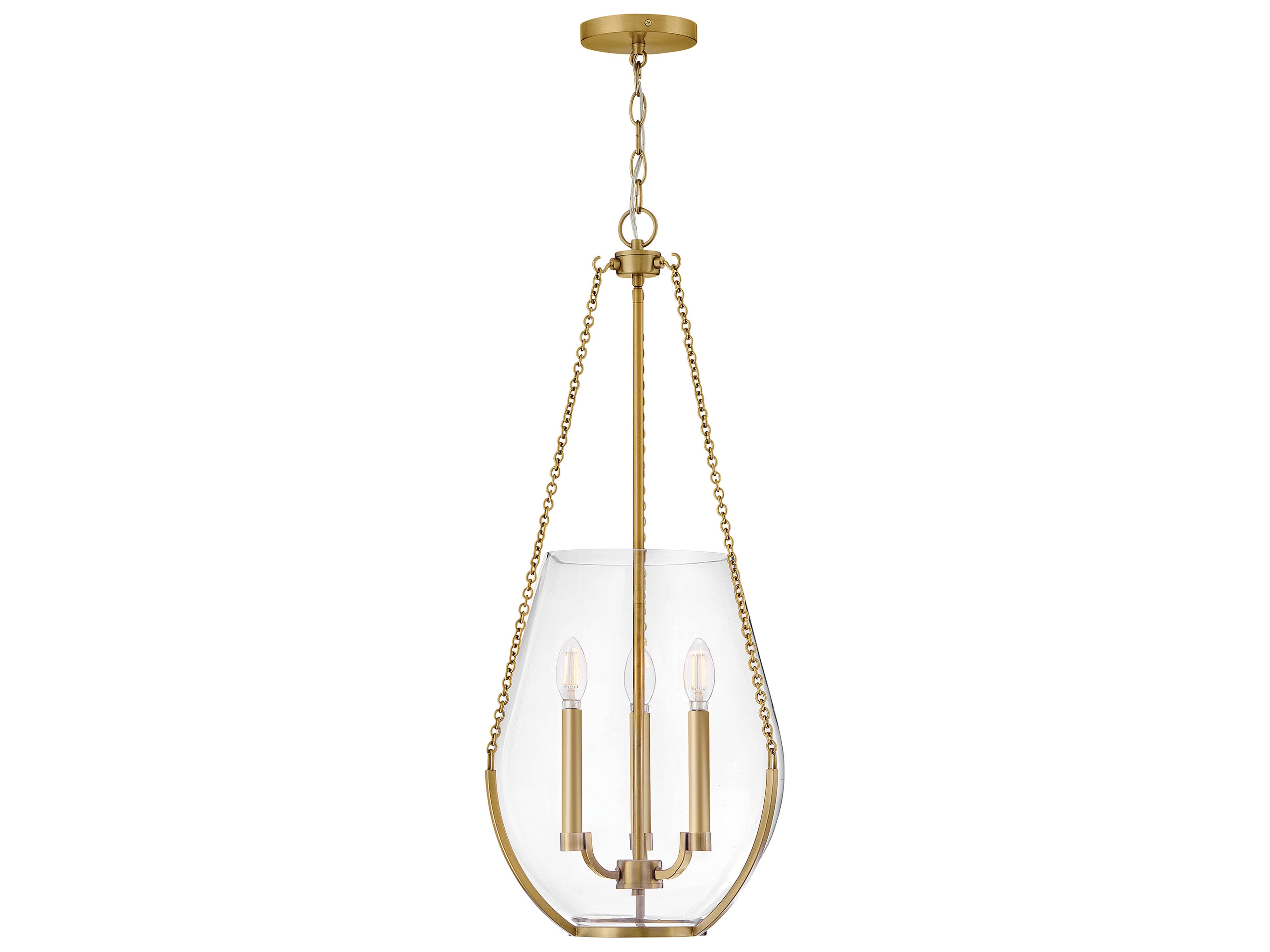 Farrin 3-Light Lacquered Brass Pendant