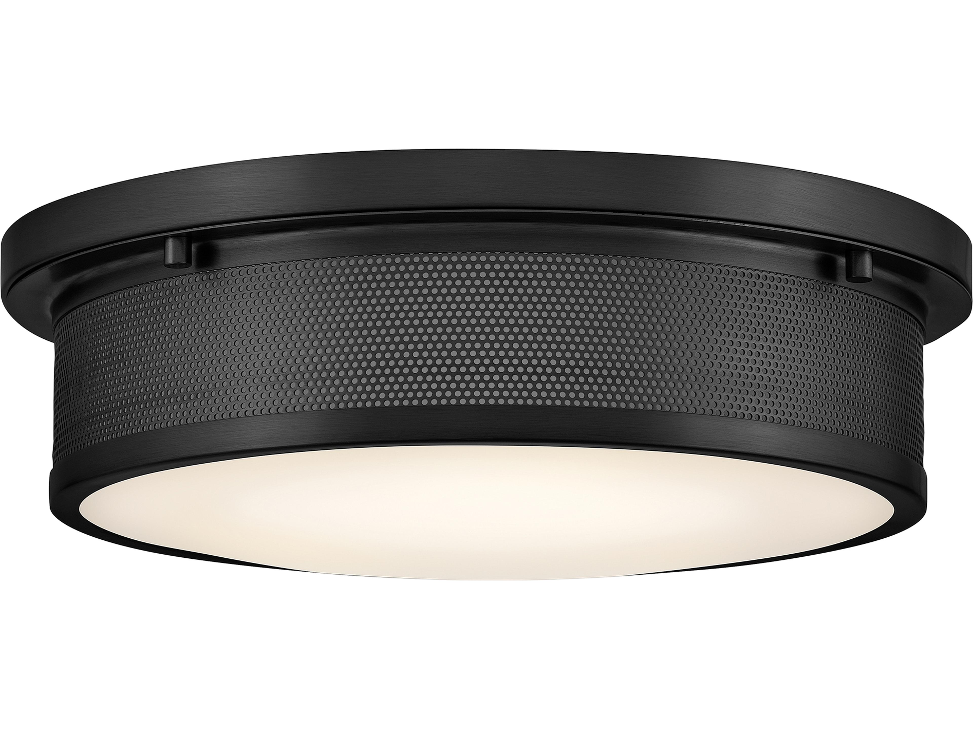 Pierce 3-Light Black Round Flush Mount