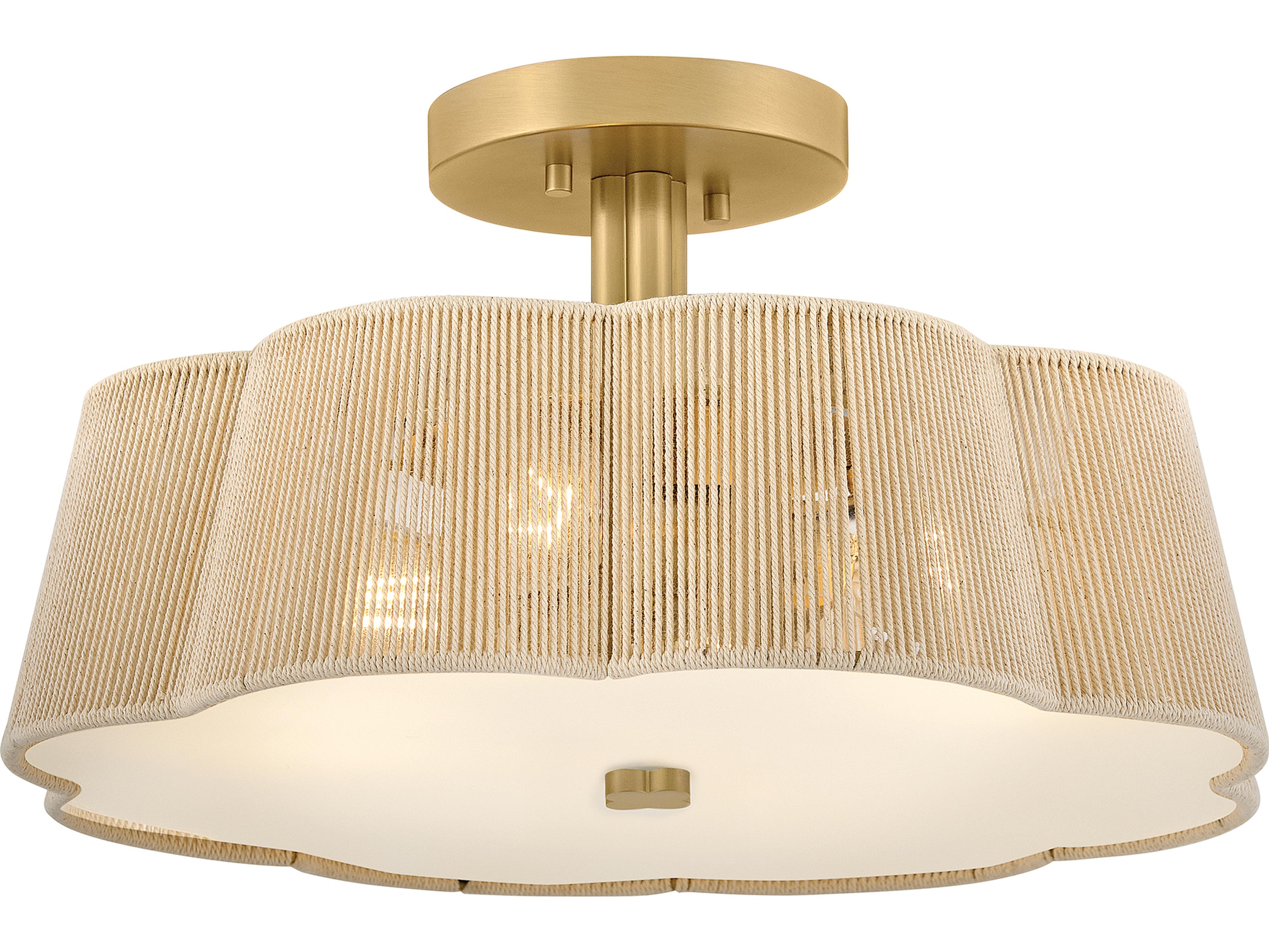Sasha 4-Light Lacquered Brass Semi Flush Mount