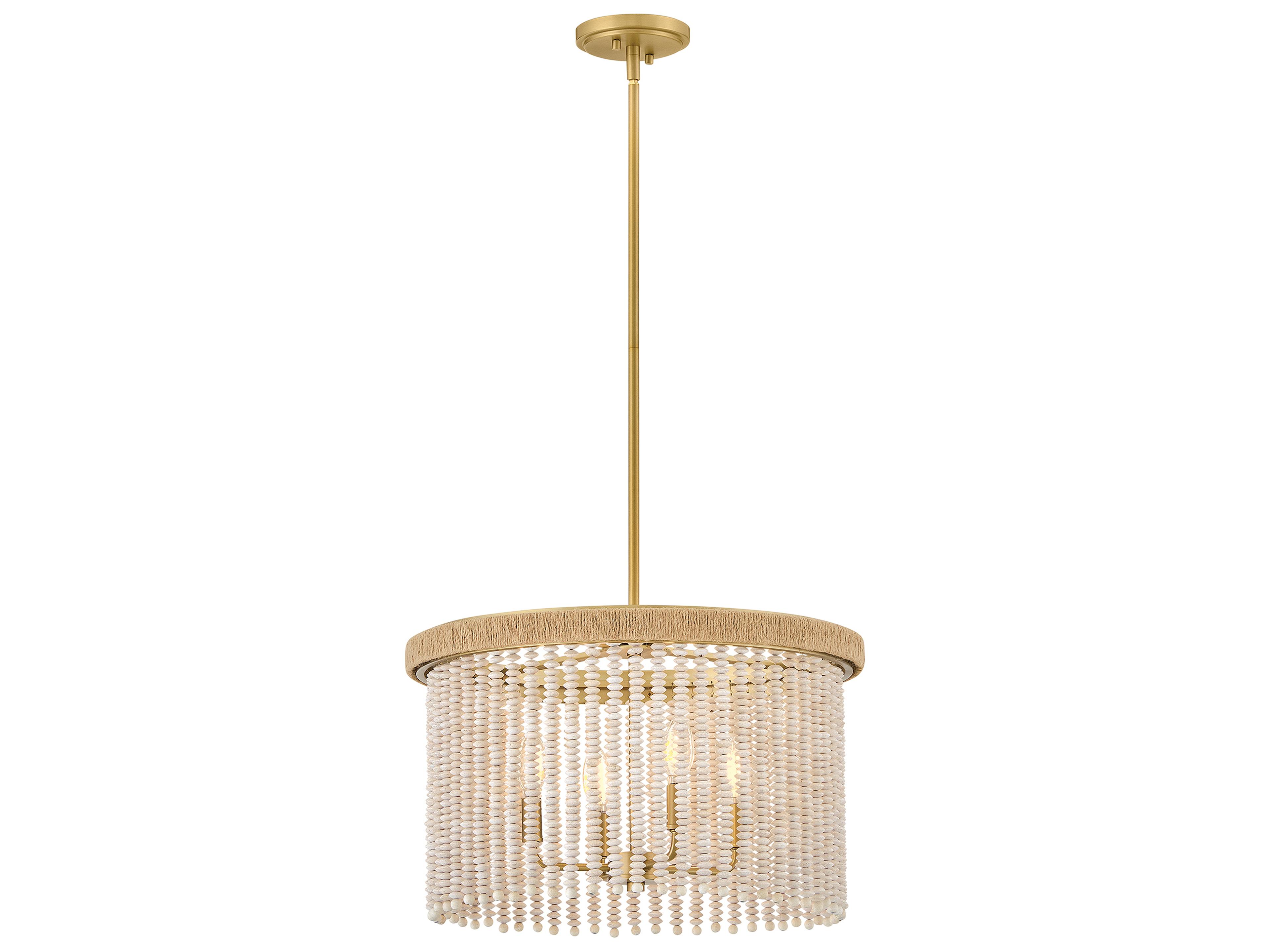 Indra 4-Light Lacquered Brass Round Pendant