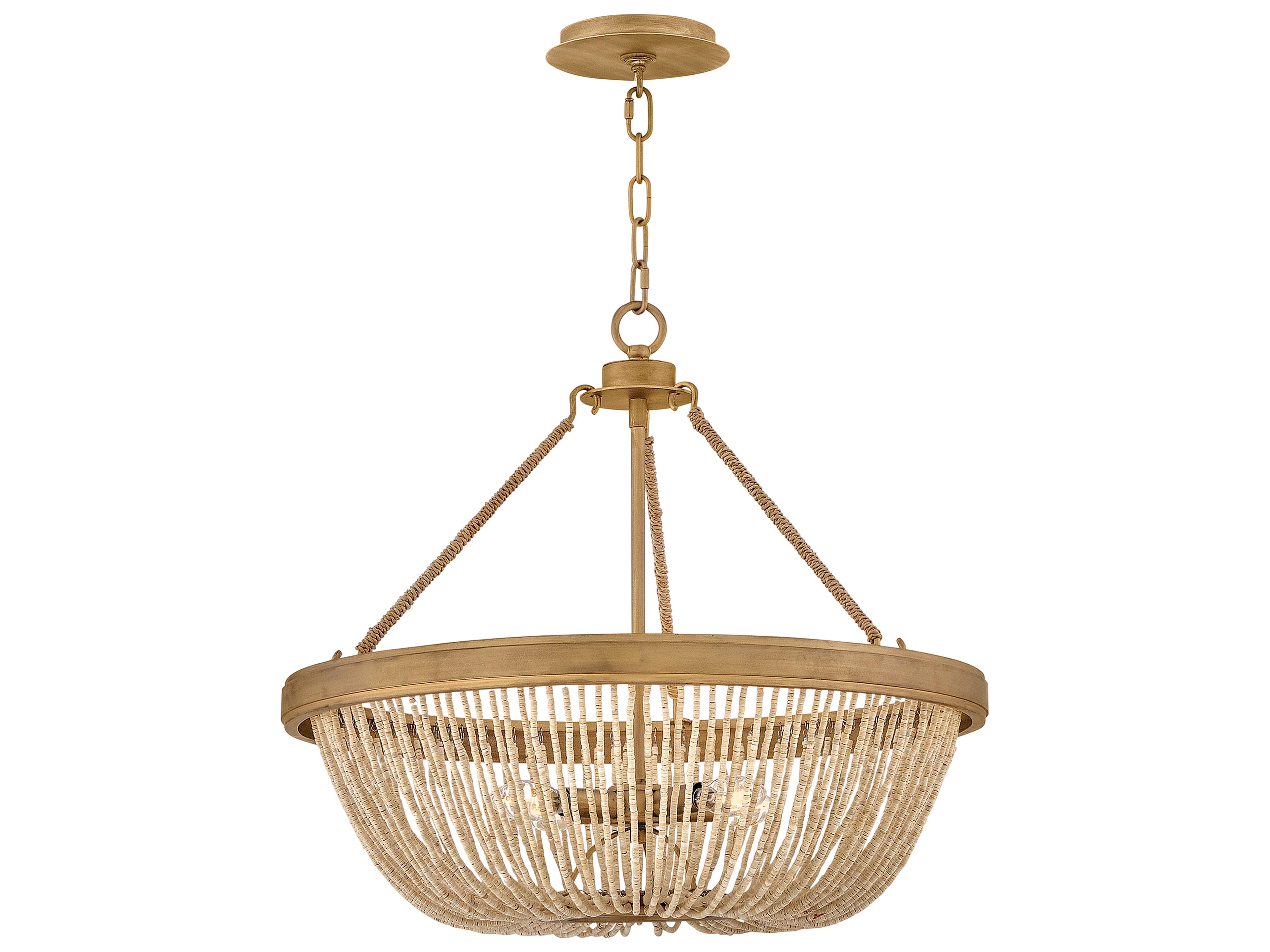 Tula 4-Light Burnished Gold Round Pendant