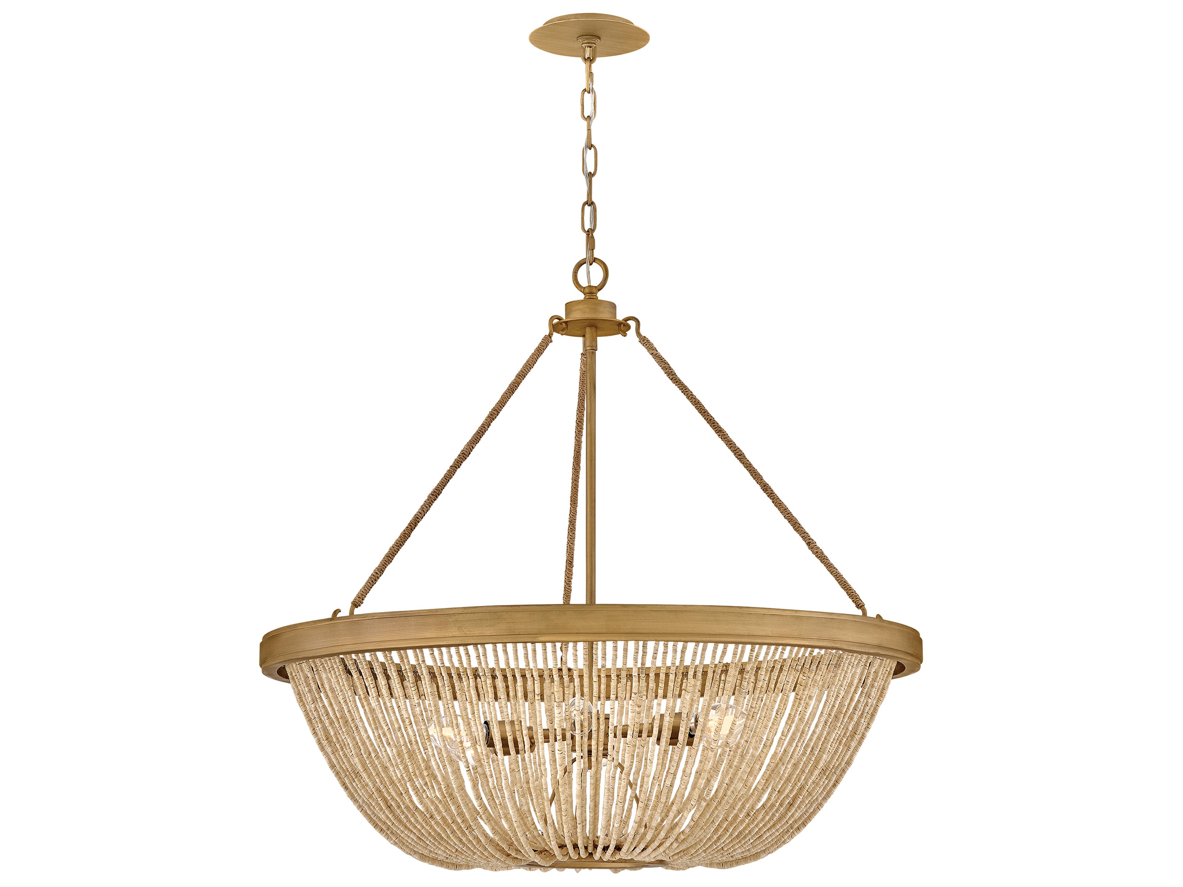 Tula 6-Light Burnished Gold Round Pendant
