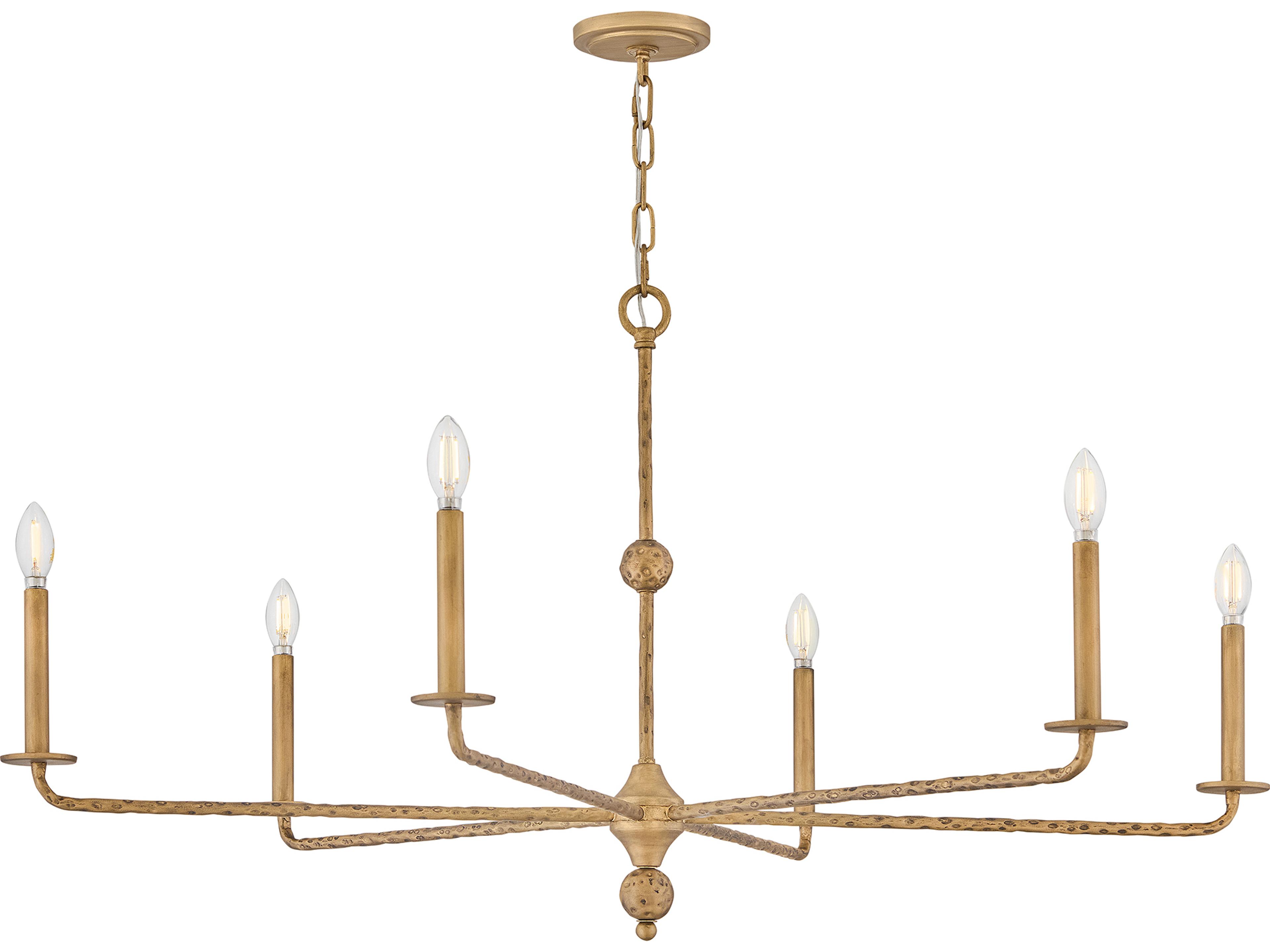 Ansel 6-Light Burnished Gold Candelabra Chandelier