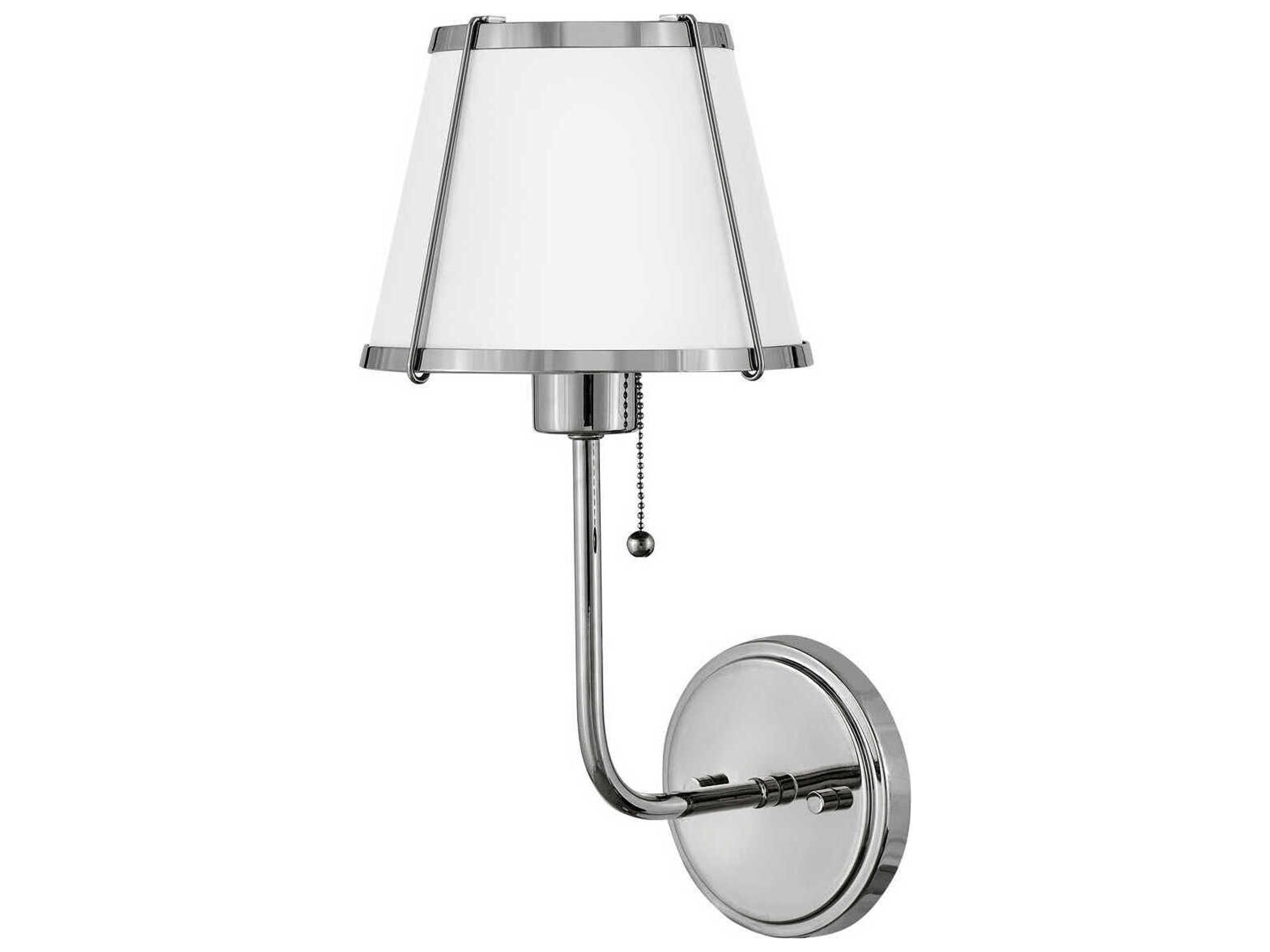 Clarke 1-Light Polished Nickel Matte White Wall Sconce