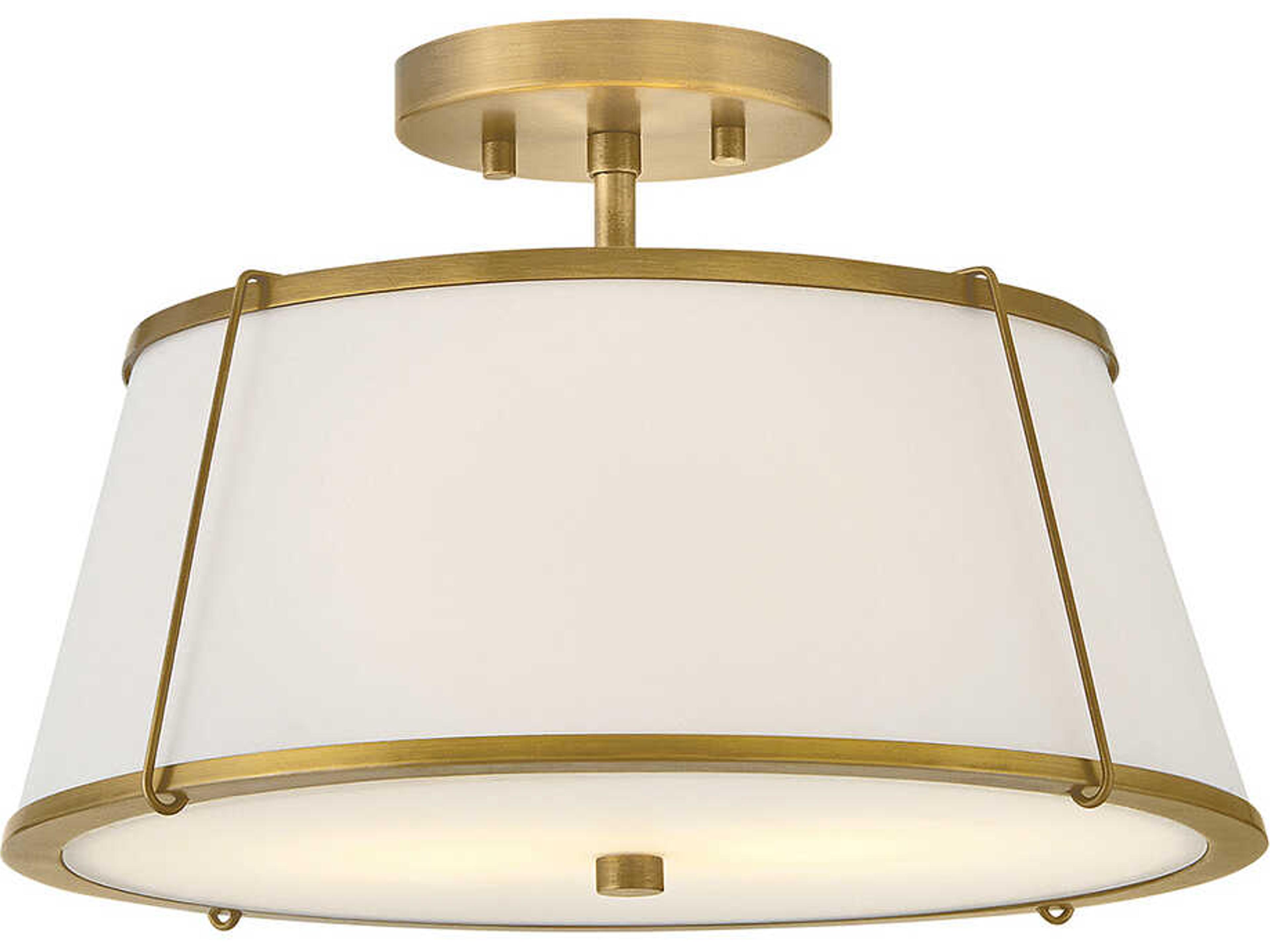 Clarke 2-Light Lacquered Dark Brass Drum Semi Flush Mount