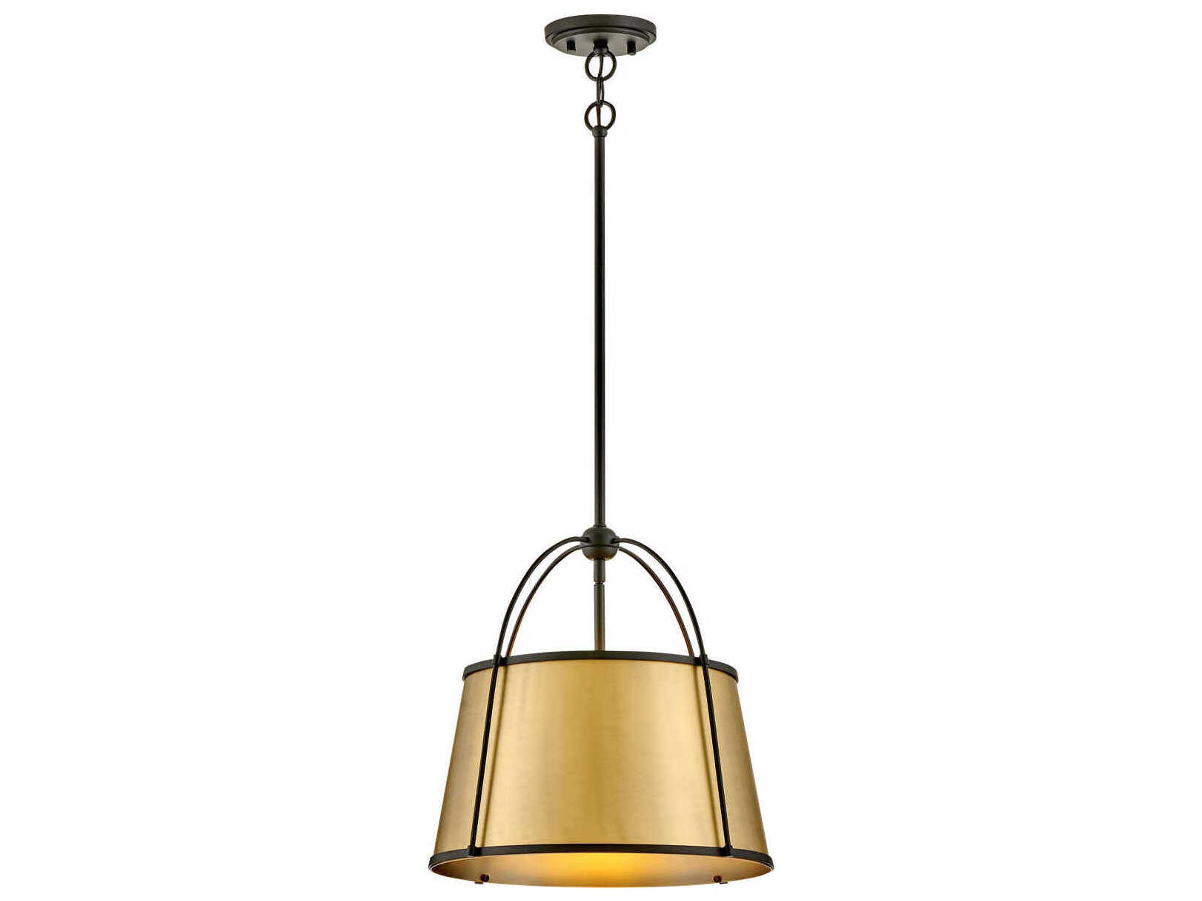 Clarke 1-Light Black Lacquered Dark Brass Pendant