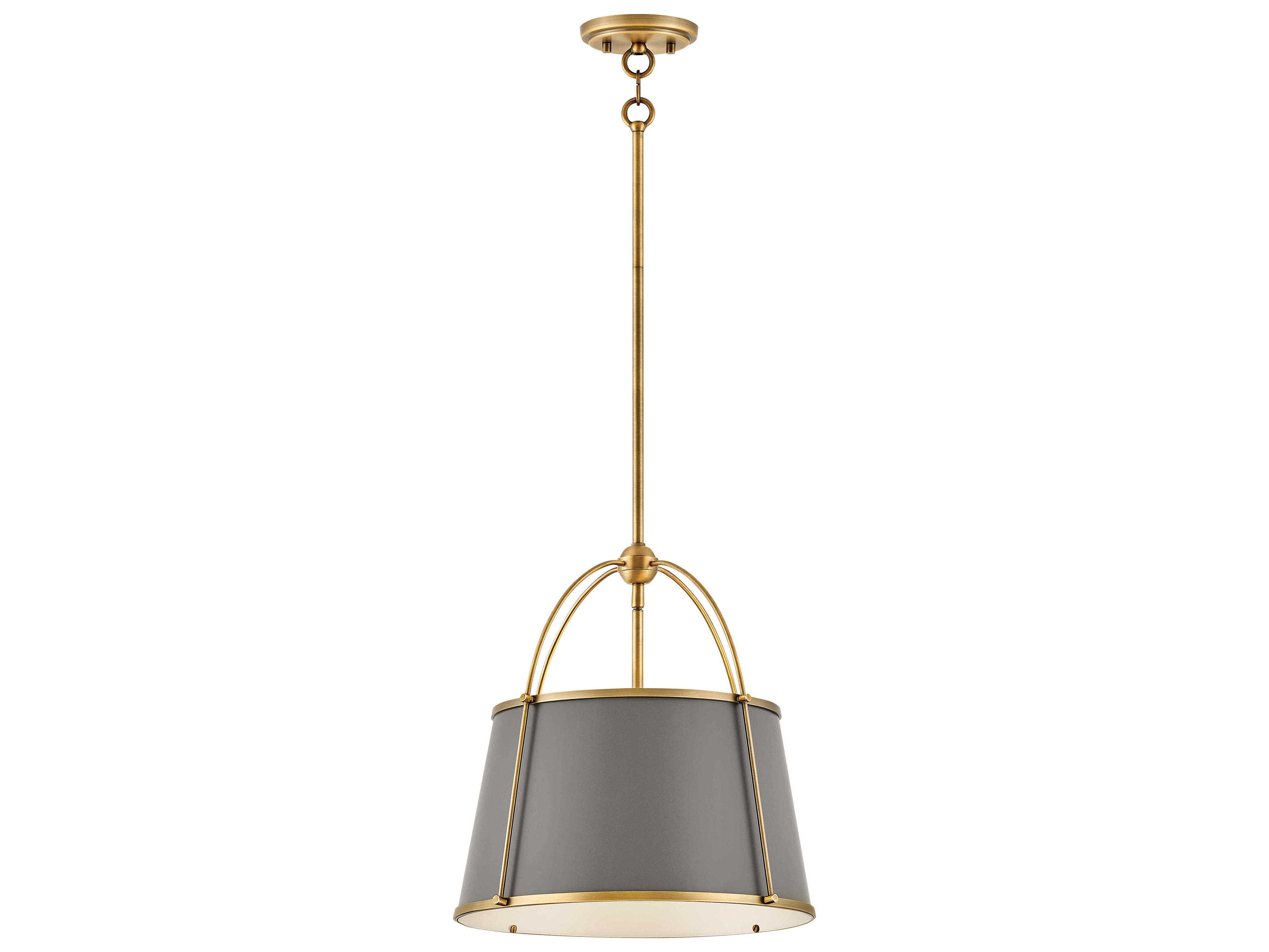 Clarke 1-Light Matte Grey Lacquered Dark Brass Drum Pendant