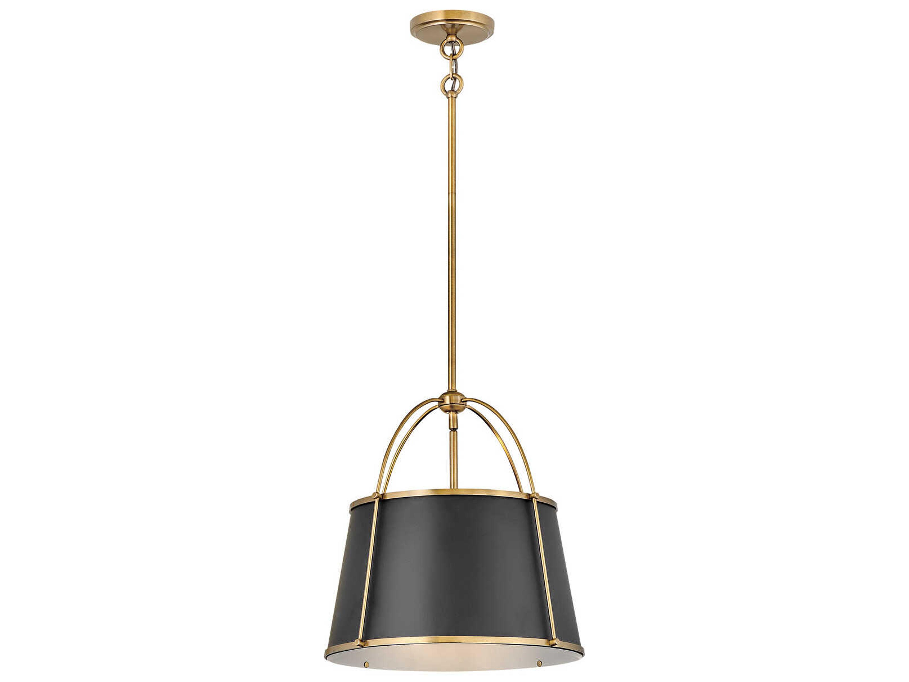 Clarke 1-Light Warm Brass Black Drum Pendant