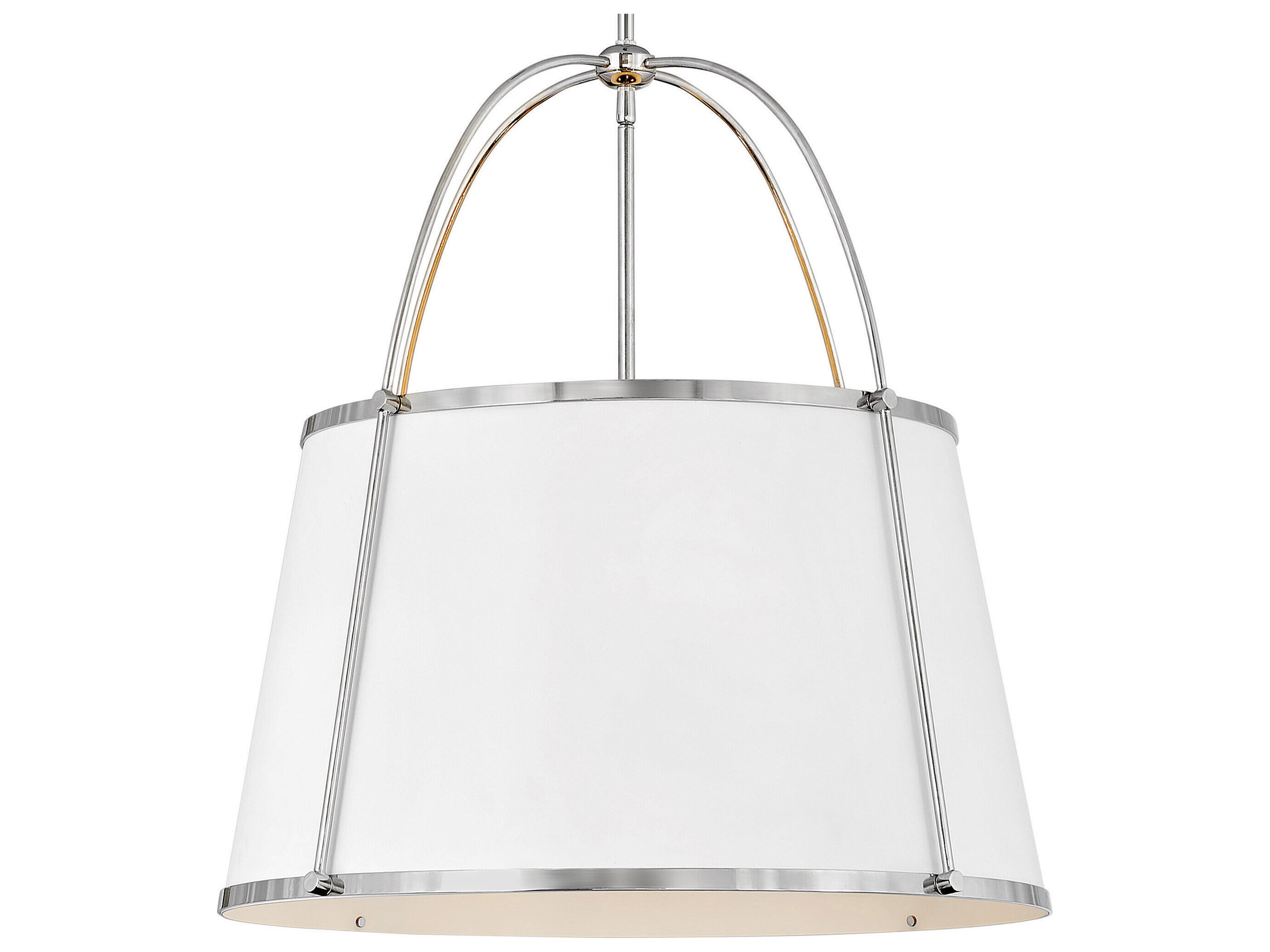 Hinkley Clarke 4-Light Polished Nickel Matte White Drum Pendant