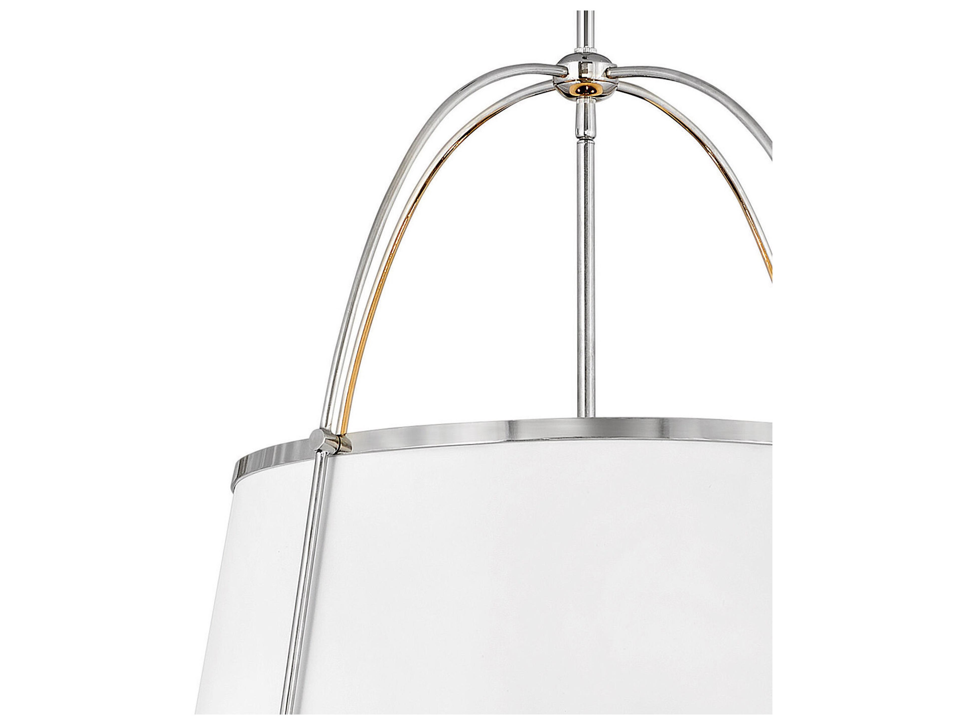 Hinkley Clarke 4-Light Polished Nickel Matte White Drum Pendant
