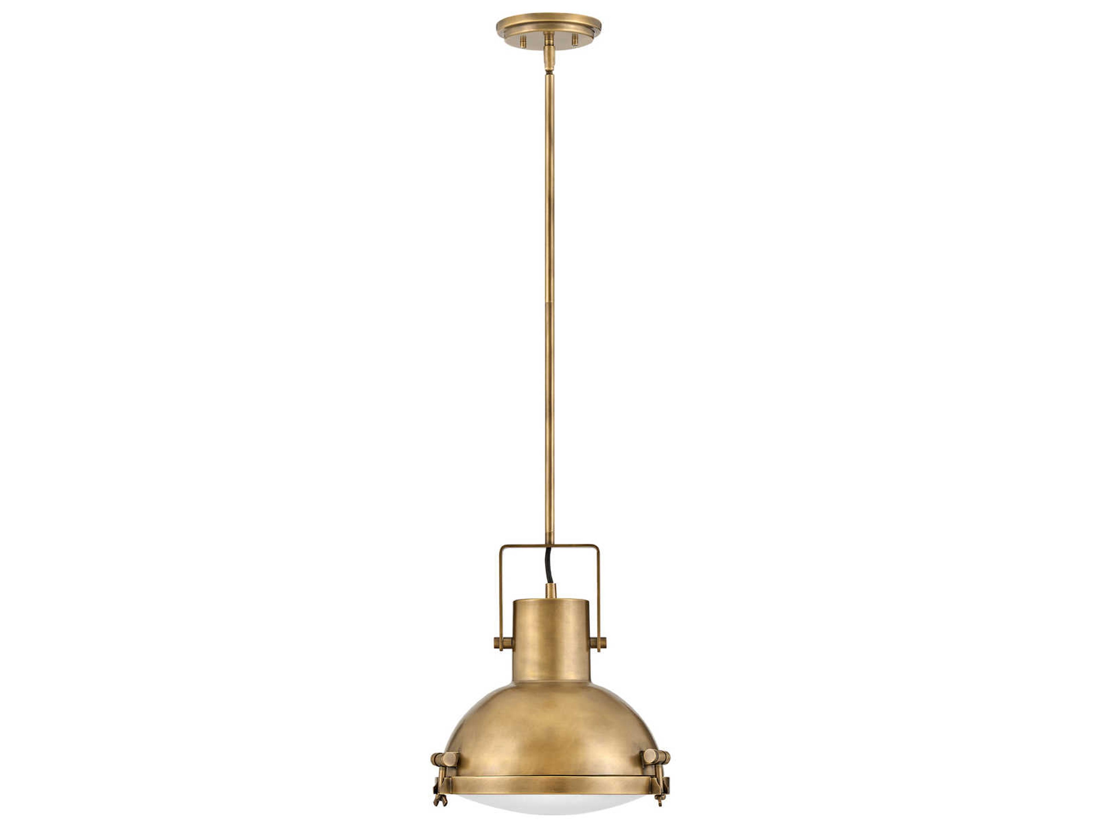 Nautique 1-Light Heritage Brass Glass Pendant