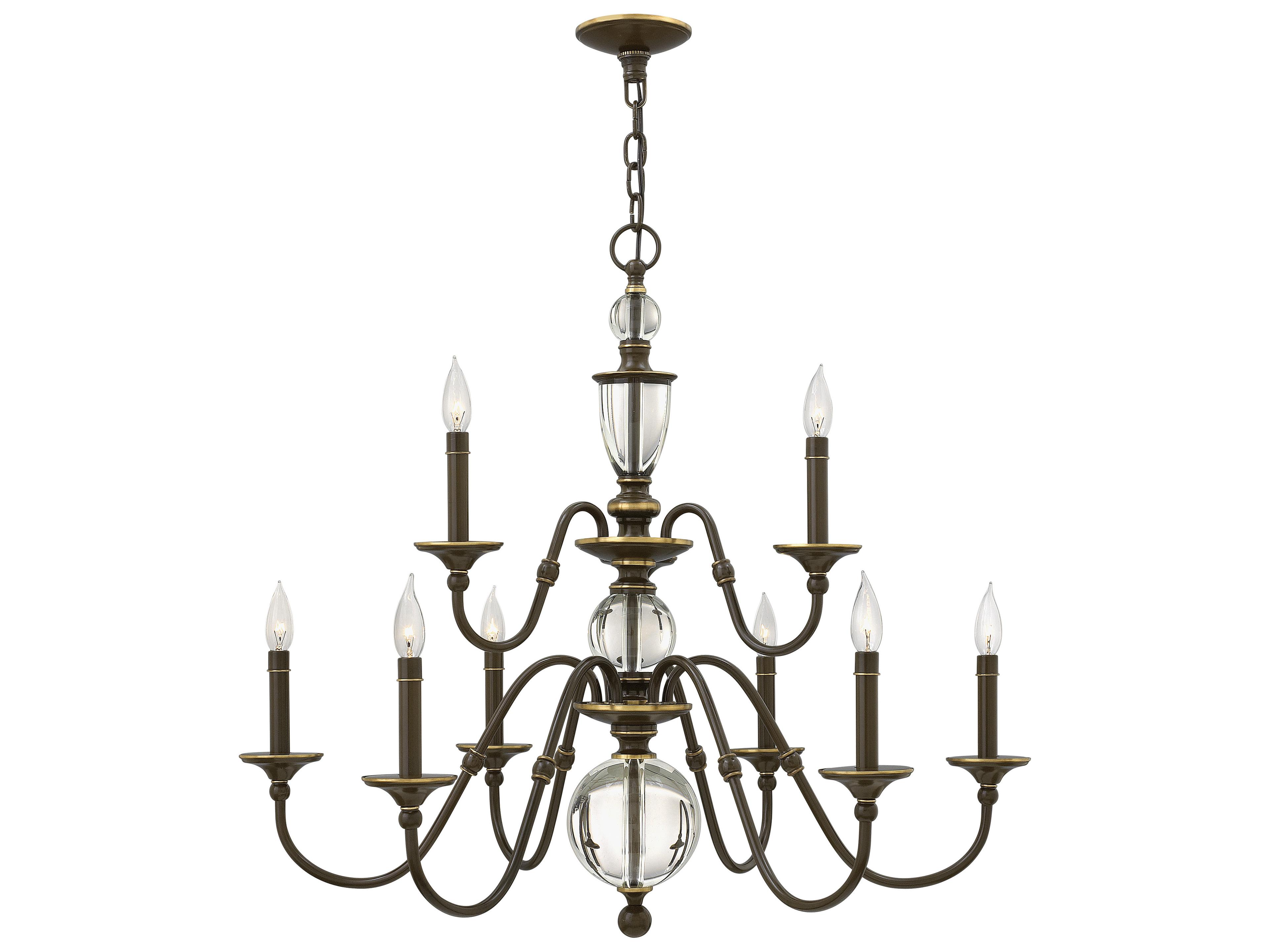Eleanor 9-Light Light Oiled Bronze Candelabra Chandelier