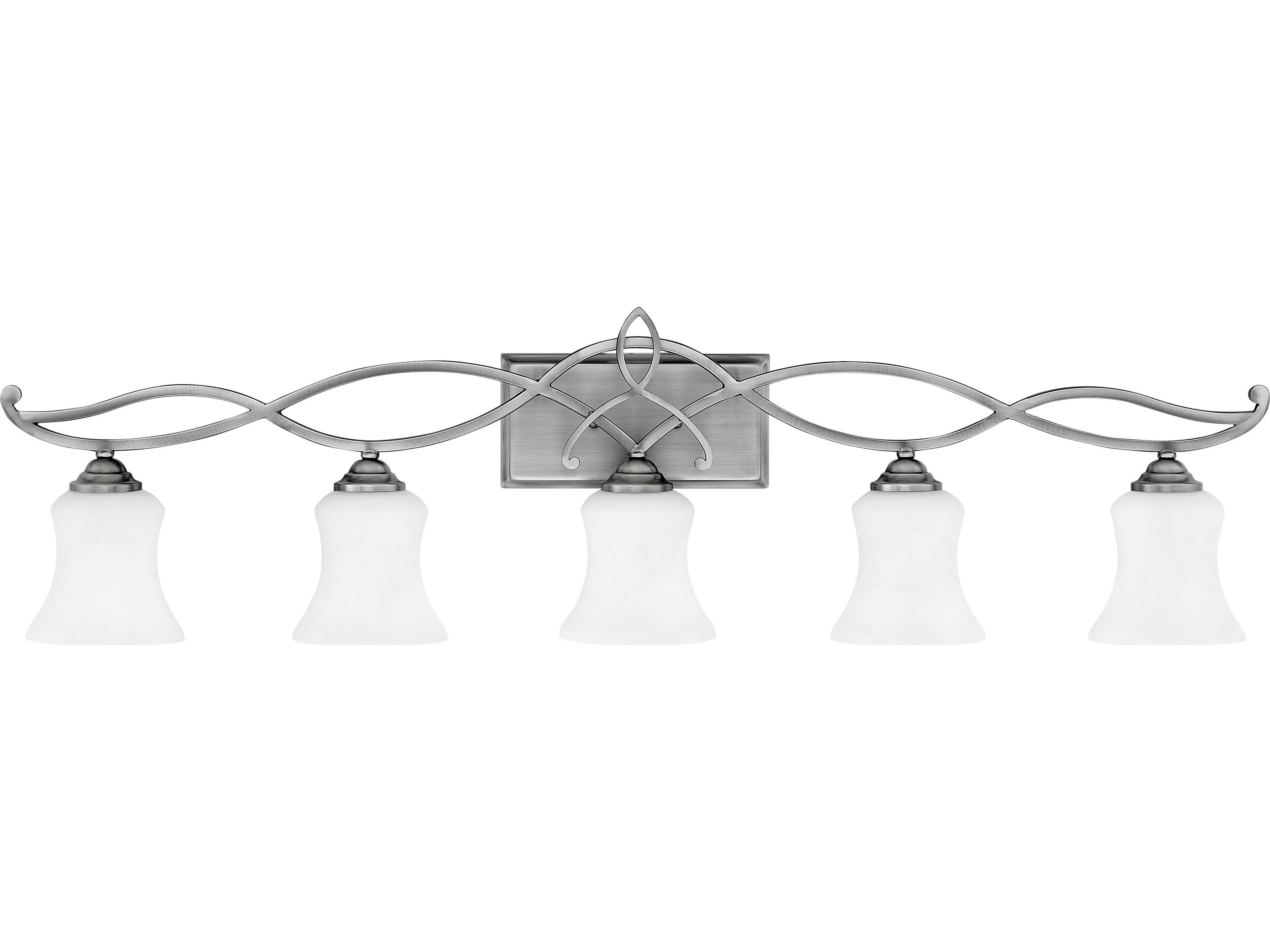 Hinkley Brooke 5-Light Antique Nickel Glass Vanity Light