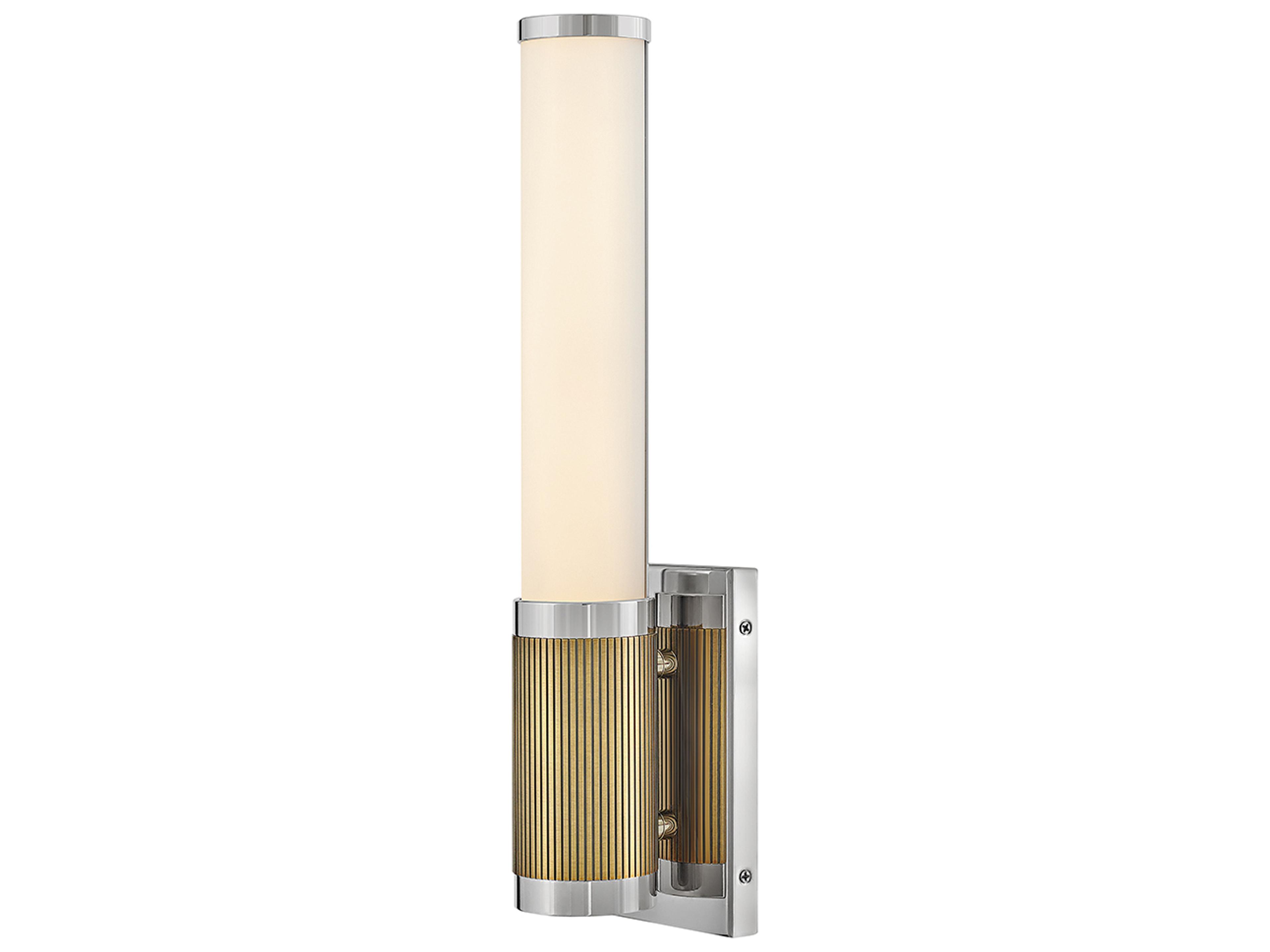 Zevi Polished Nickel Lacquered Brass Glass LED Wall Sconce