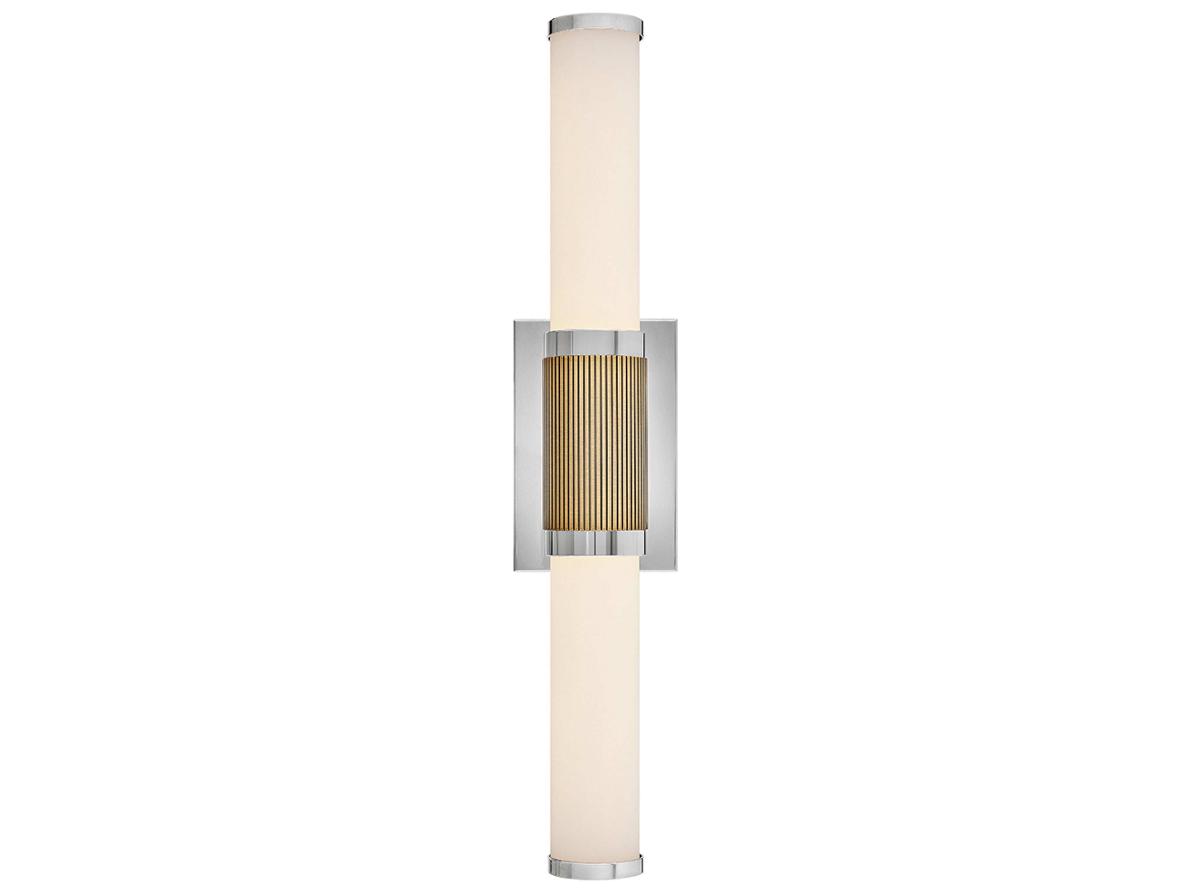 Zevi Polished Nickel Lacquered Brass Glass LED Vanity Light