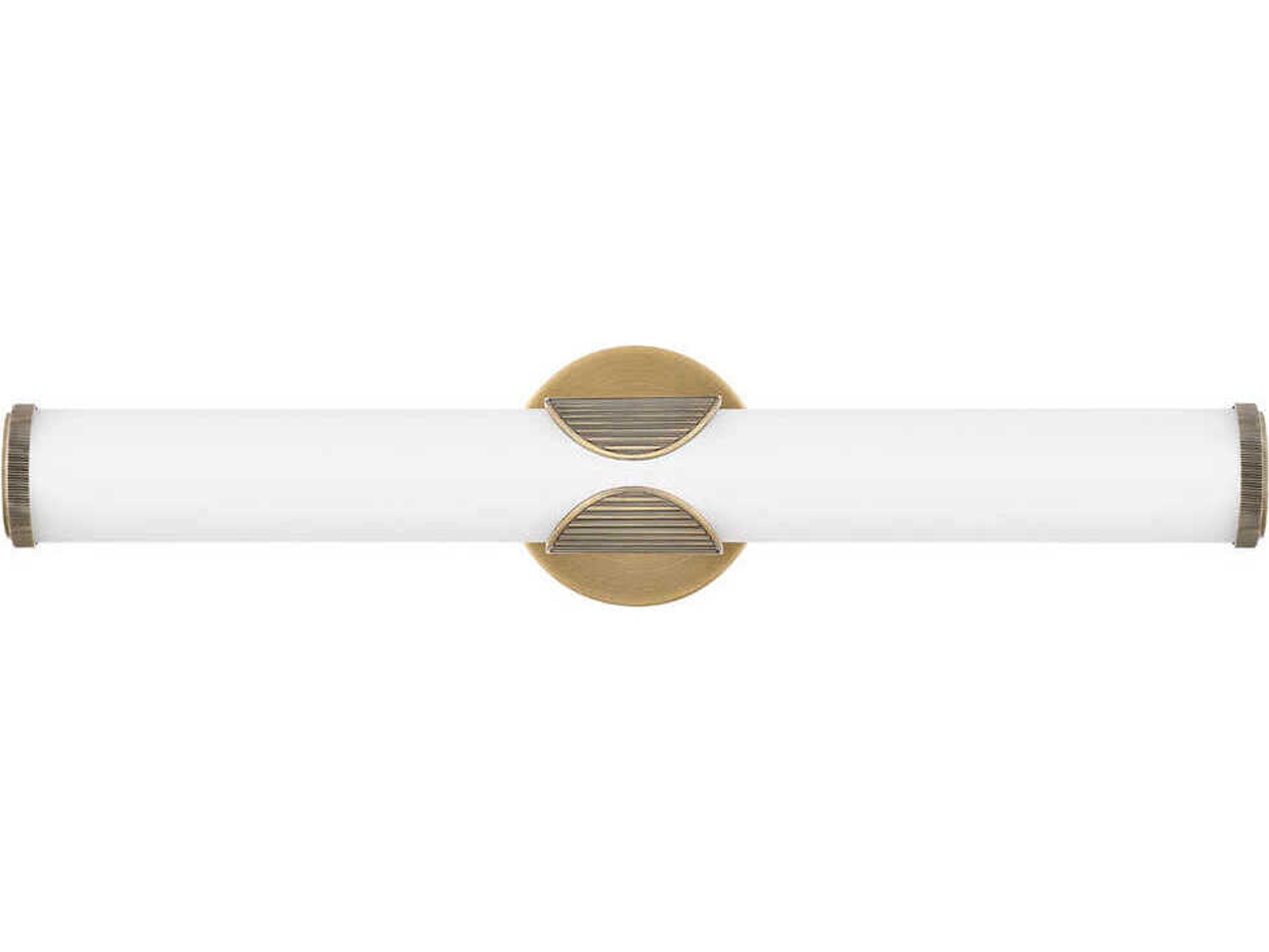 Femi Lacquered Brass Glass LED Vanity Light