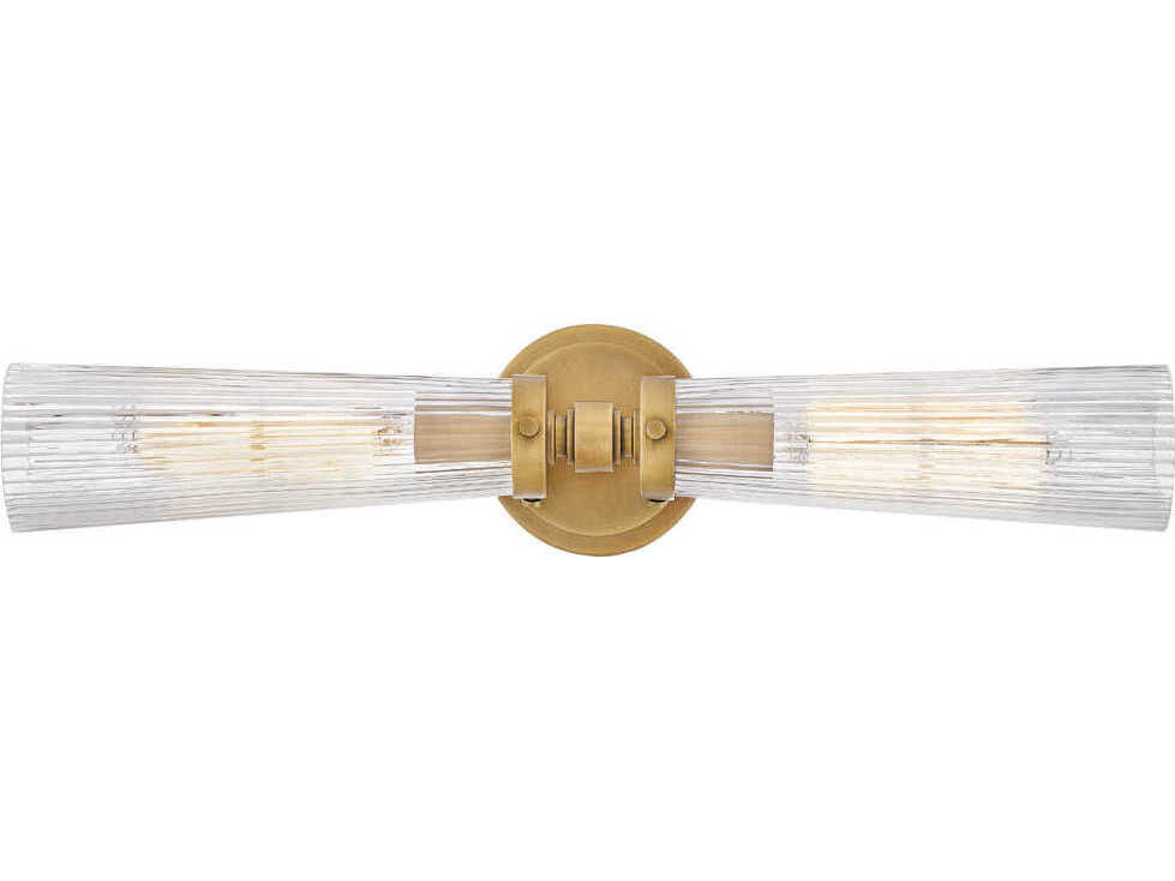 Jude 2-Light Heritage Brass Glass Vanity Light