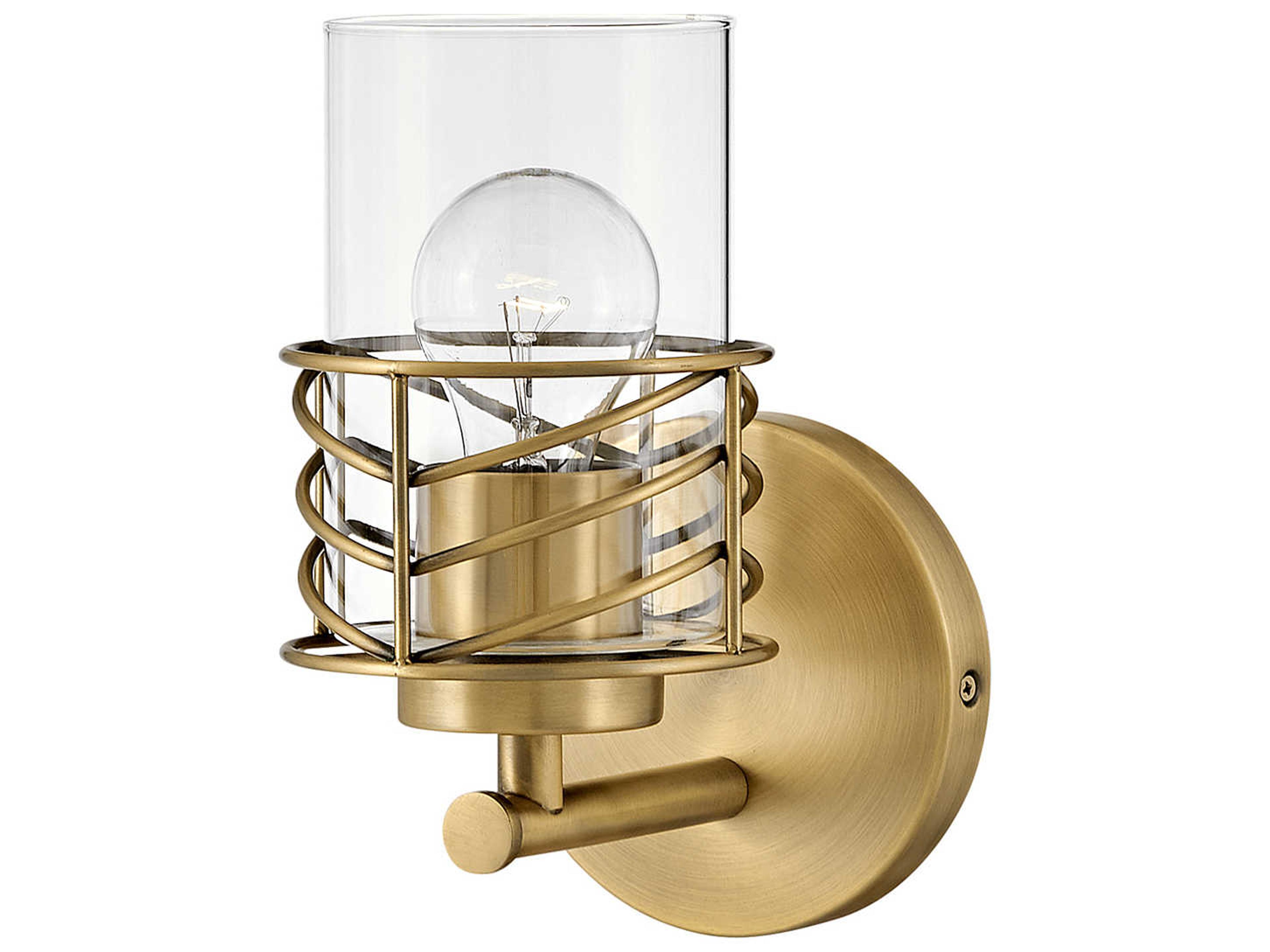 Della 1-Light Lacquered Brass Glass Wall Sconce