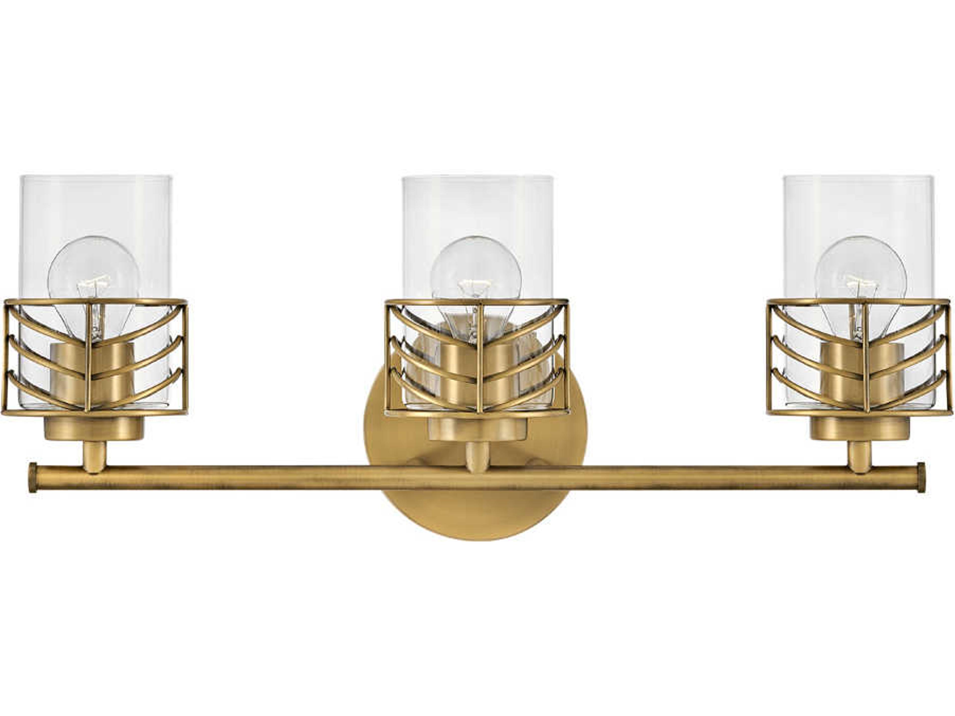 Della 3-Light Lacquered Brass Glass Vanity Light