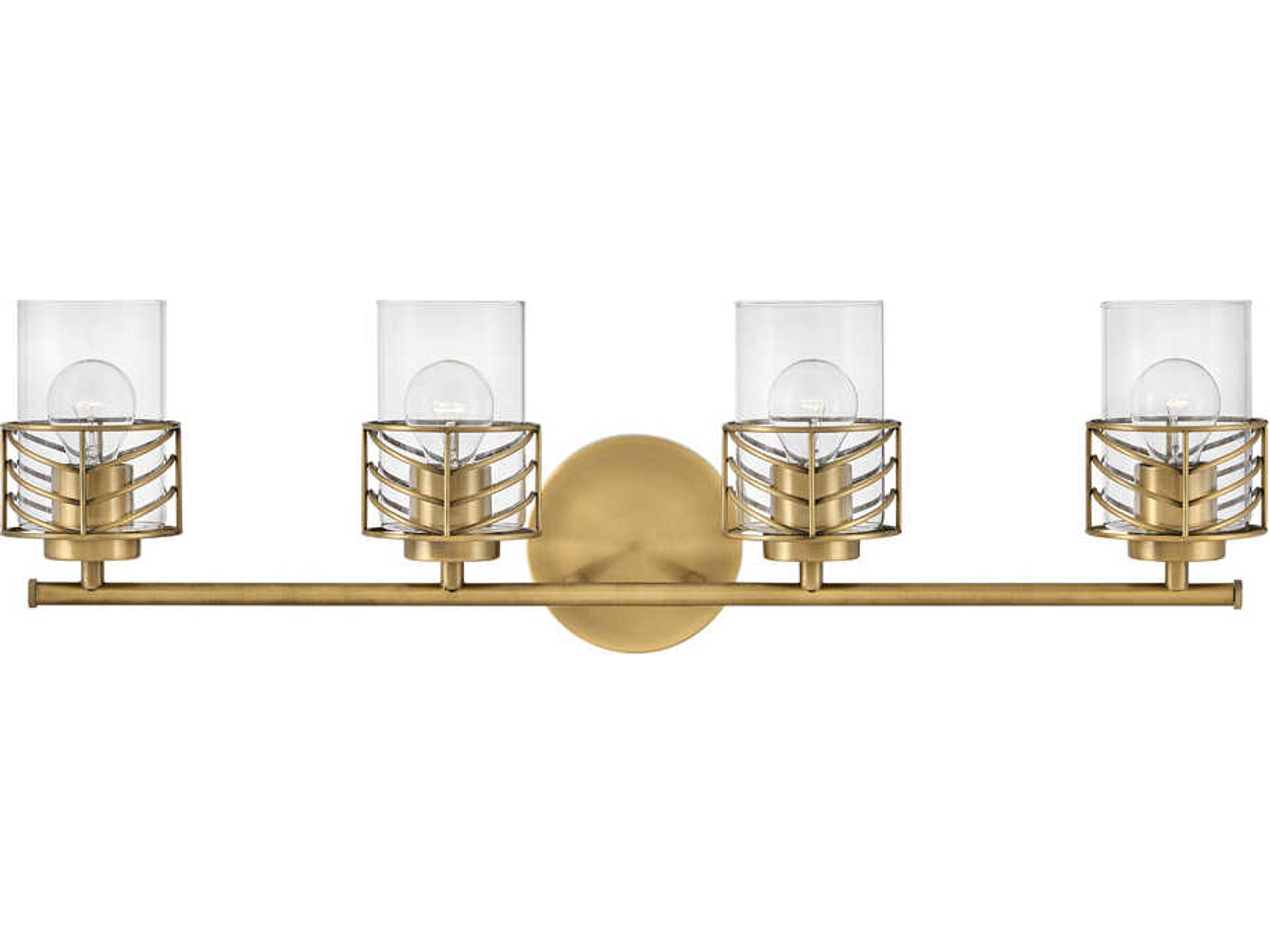 Della 4-Light Lacquered Brass Glass Vanity Light