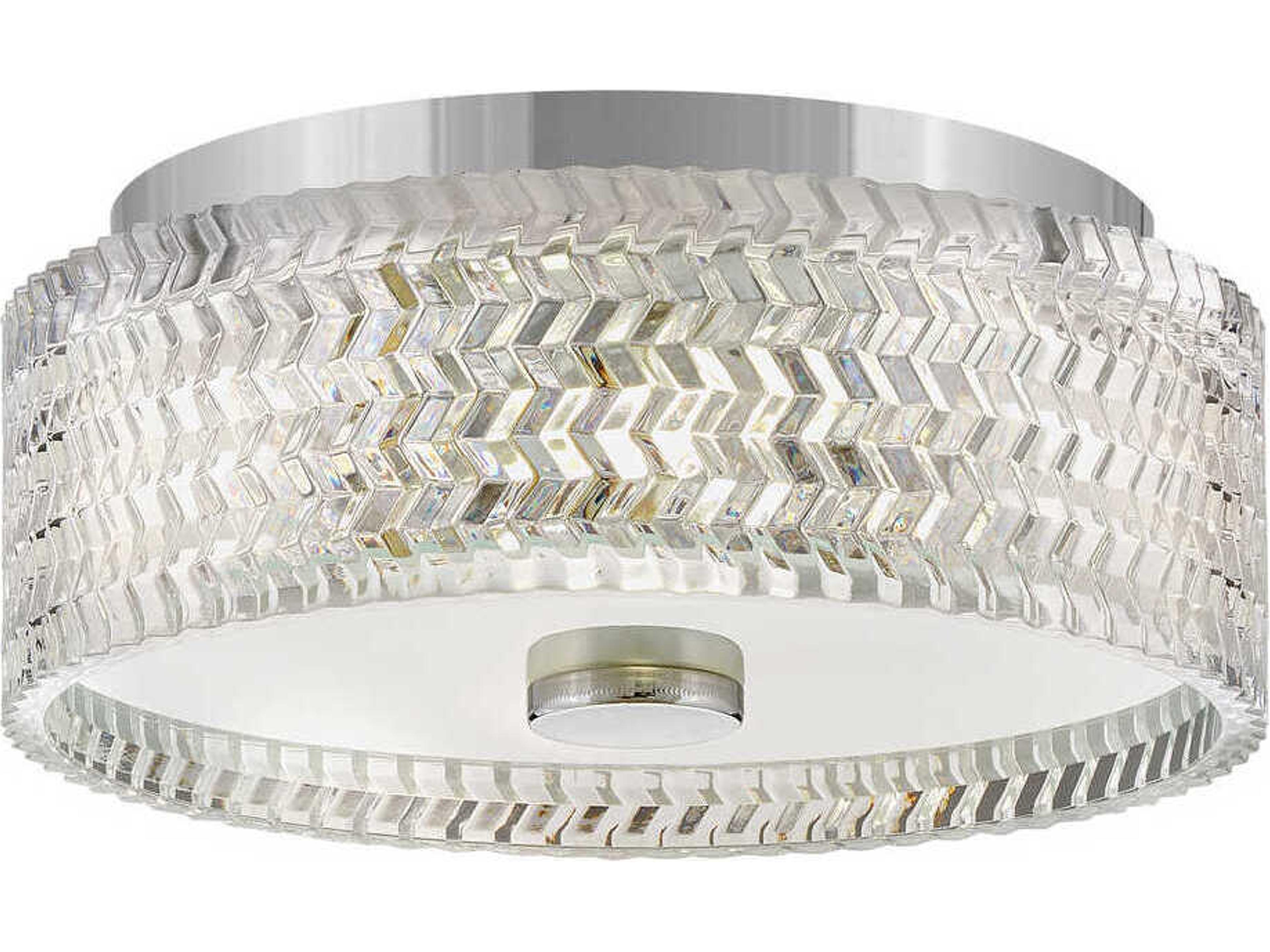 Elle 2-Light Chrome Glass Flush Mount