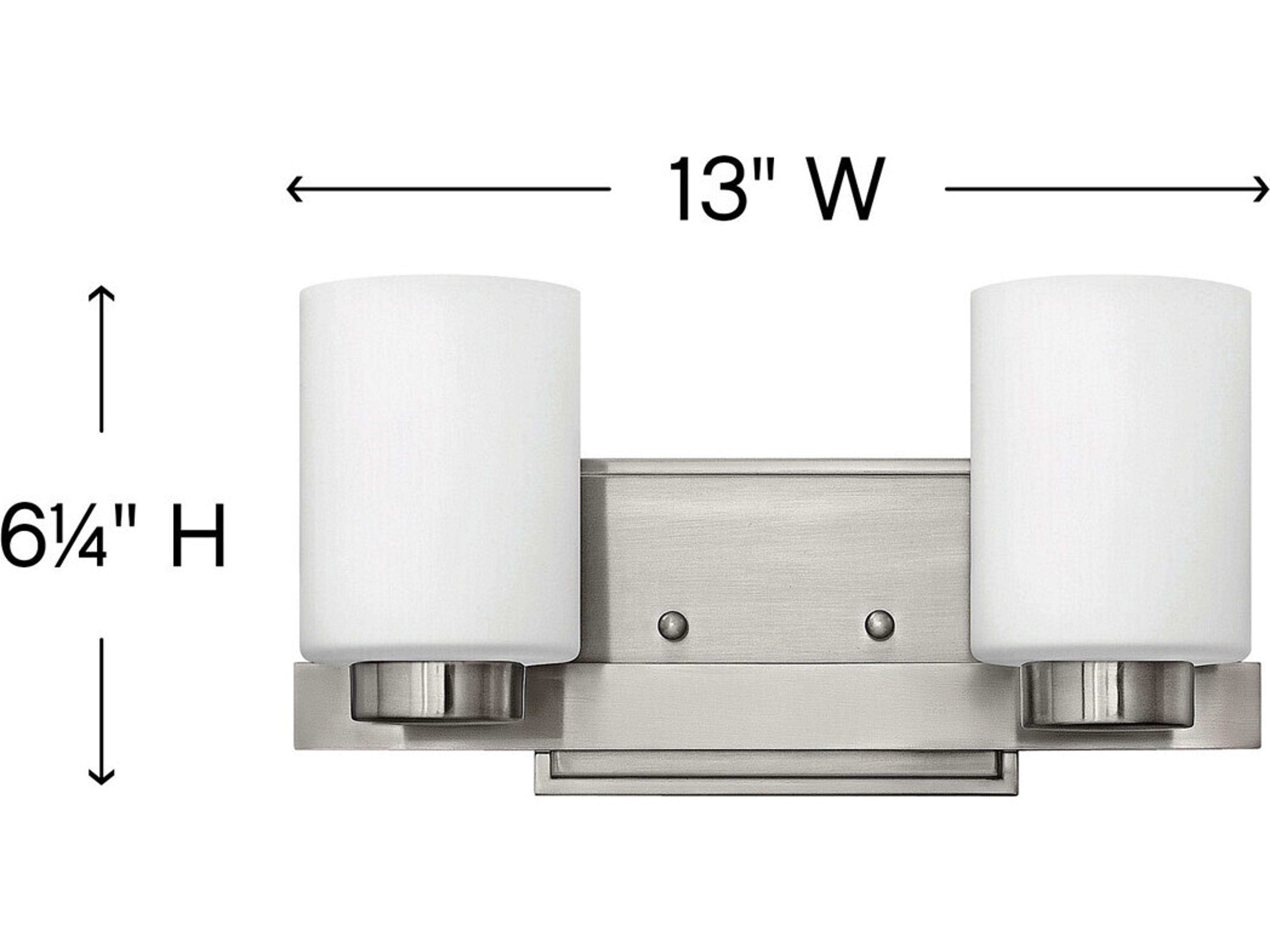 Hinkley Miley 2-Light Brushed Nickel Glass Vanity Light