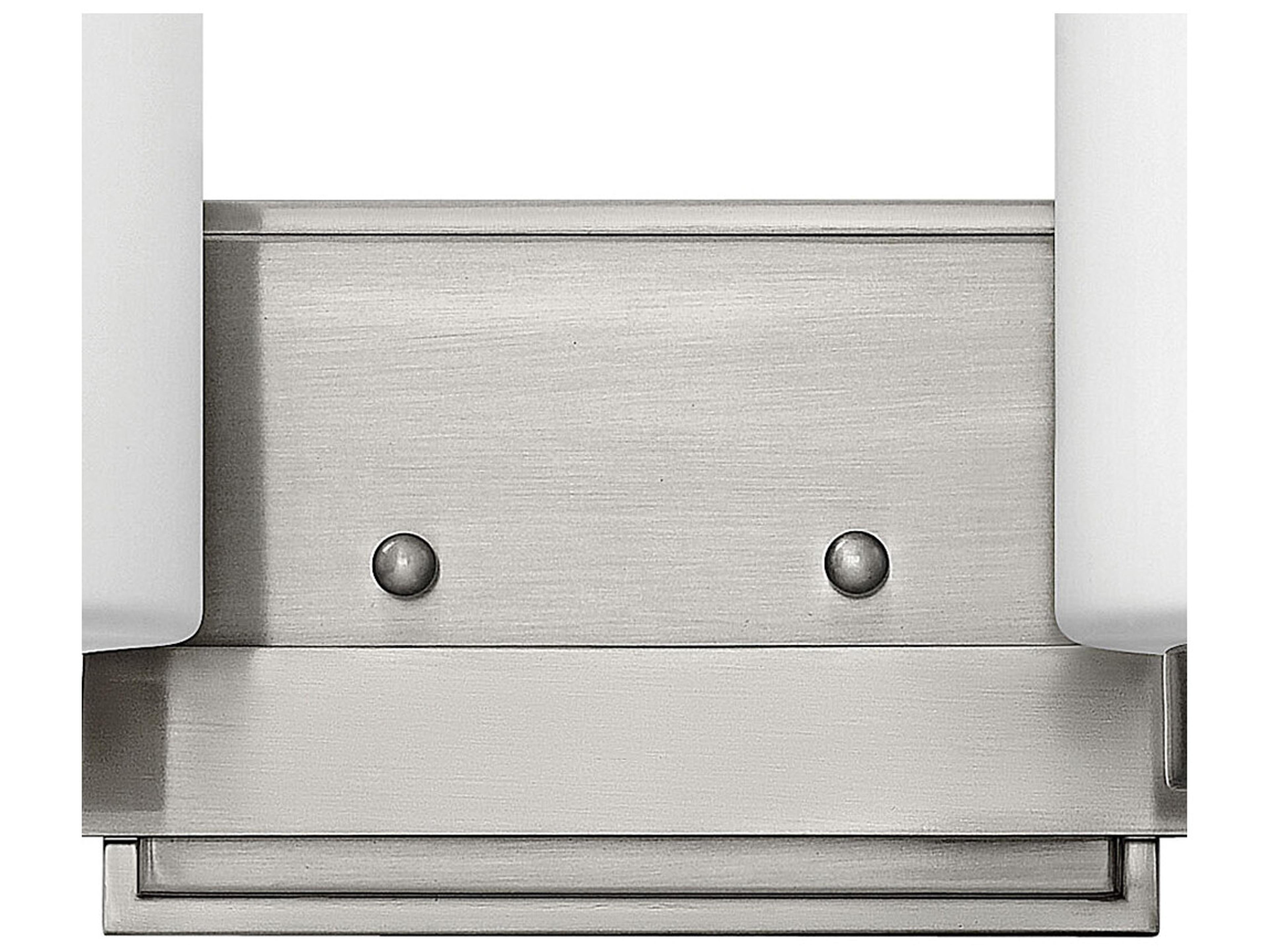 Hinkley Miley 2-Light Brushed Nickel Glass Vanity Light